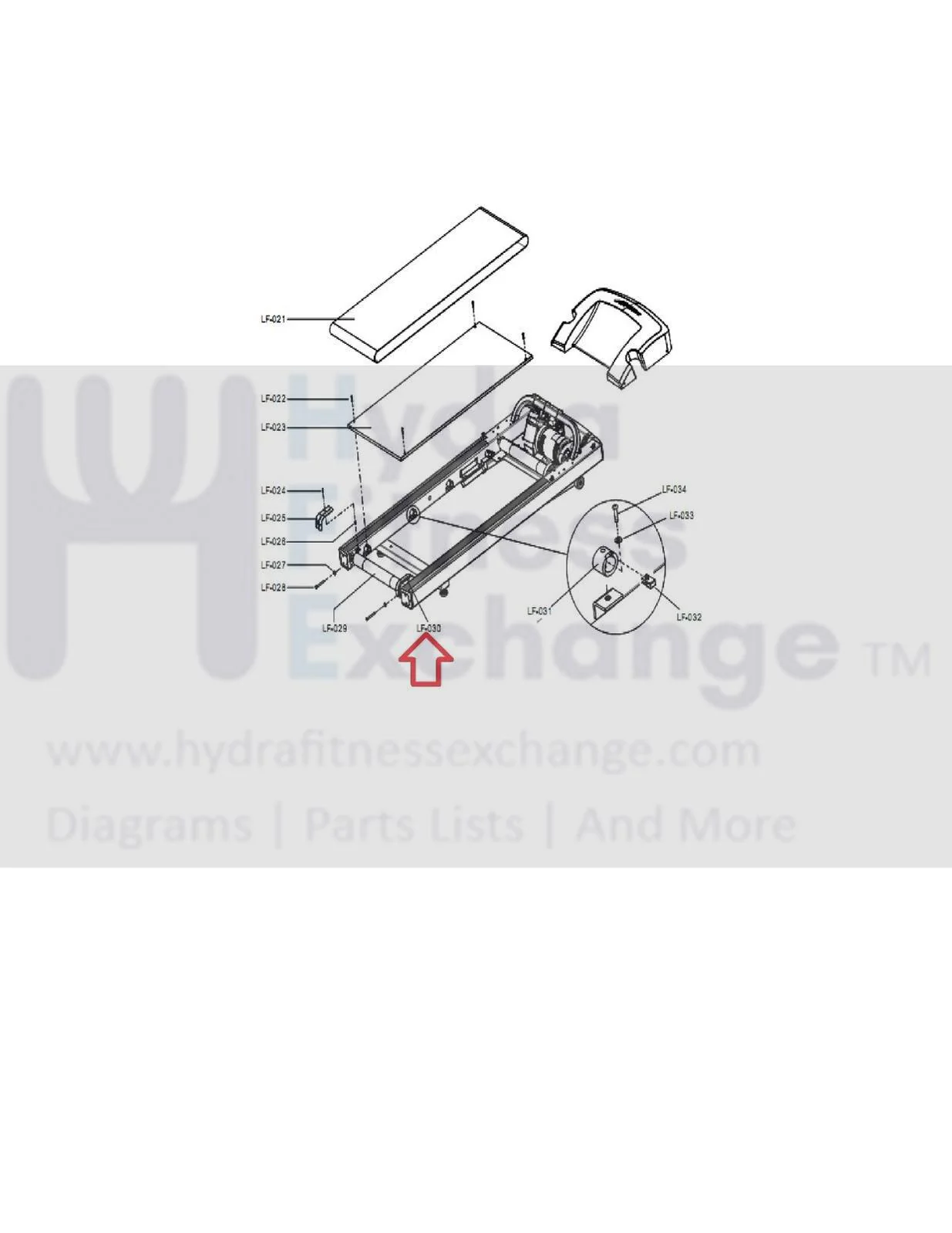 Life Fitness Treadmill Right Roller Guard 0K60-01085-0001 - Image 2