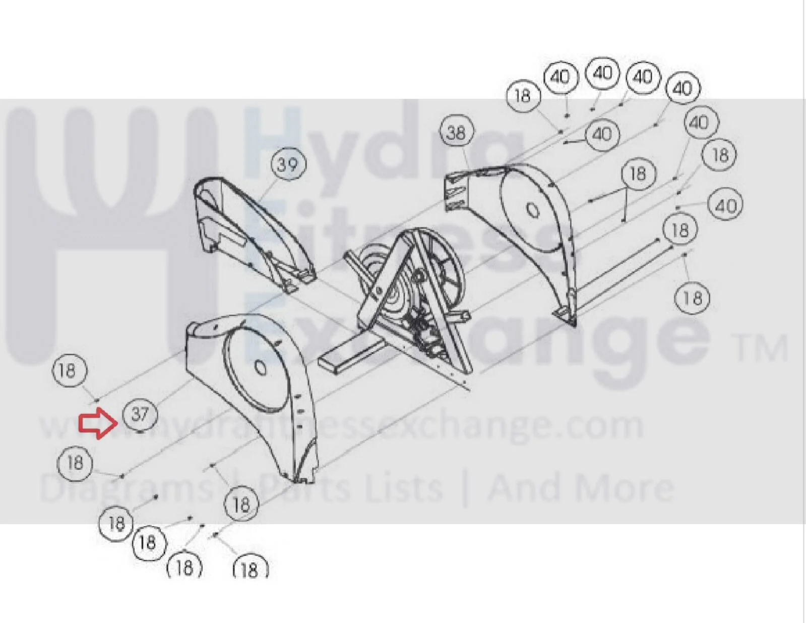 Life Fitness X3 X5 Elliptical Left Rear Shroud Cover 6911101 - Image 2
