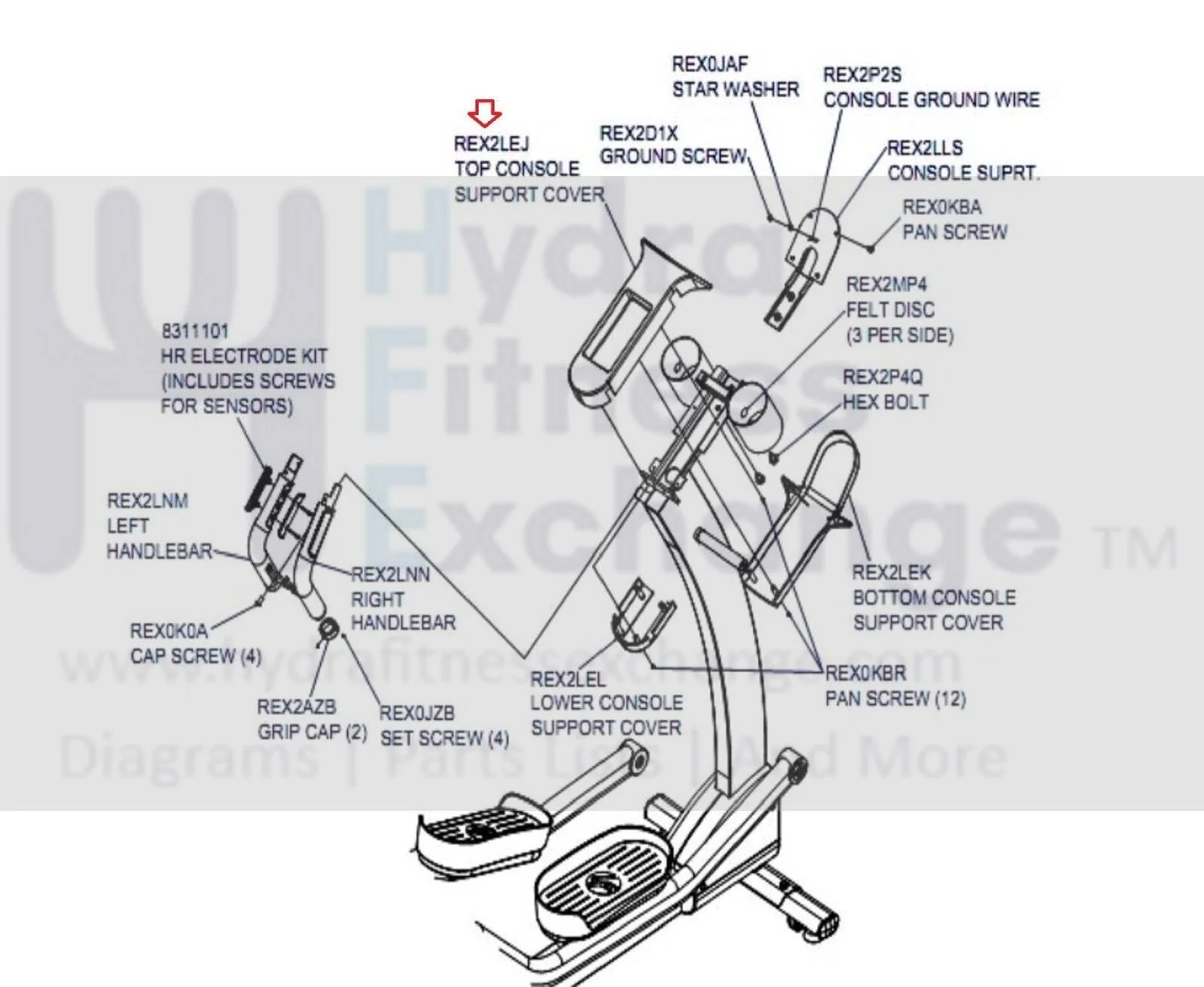 Life Fitness X5 X7 X8 Elliptical Console Top Support Cover MFR-8231001 REX2LEJ - Image 4