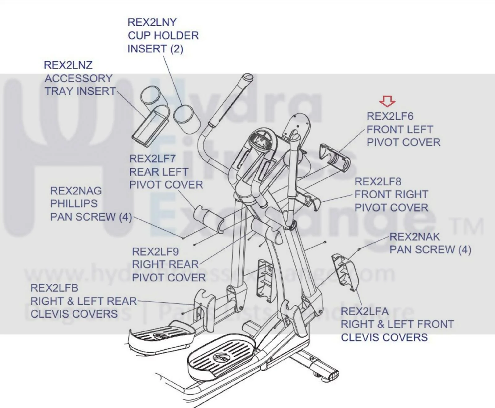Life Fitness X5 X7 X8 Elliptical Left Front User Arm Cover MFR-8232401 REX2LF6 - Image 4
