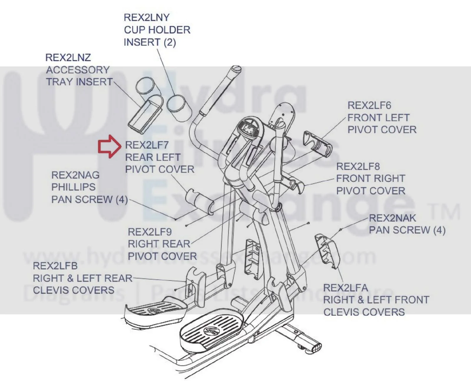 Life Fitness X5 X7 X8 Elliptical Left Rear User Arm Cover MFR-8232501 REX2LF7 - Image 4
