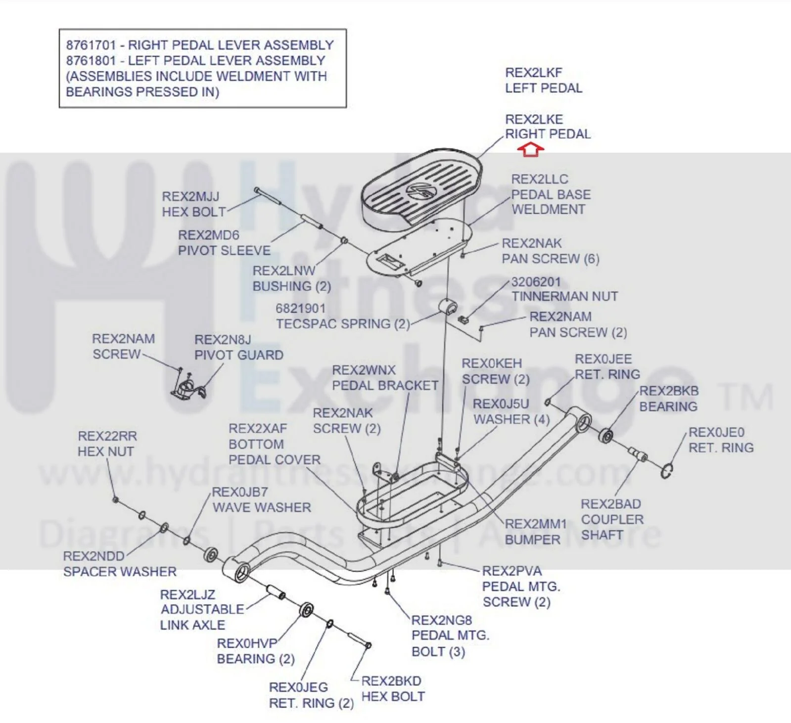 Life Fitness X5-XX00-0104 X7-XX00-0103 X8-XX00 Elliptical Right Pedal REX2LKE - Image 3