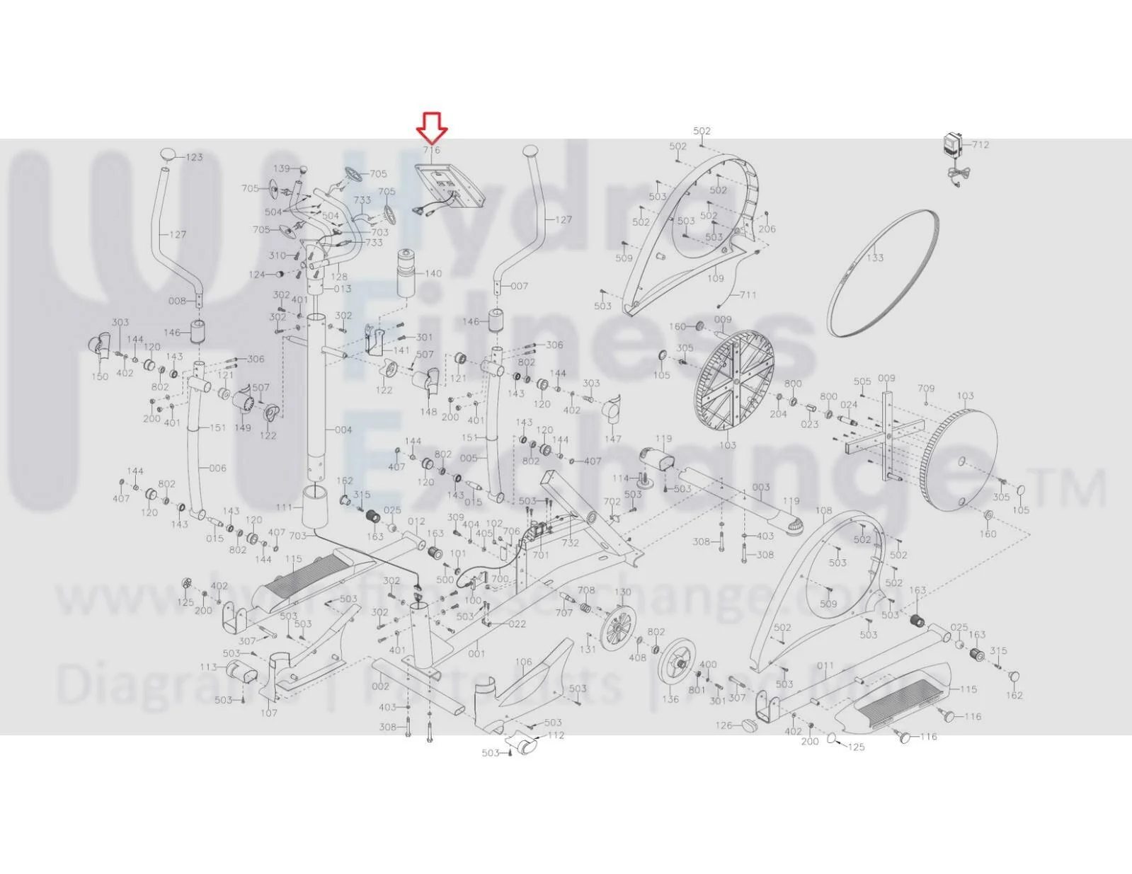 Lifecore LC985VG Elliptical Display Console Assembly consl-467 - Image 3