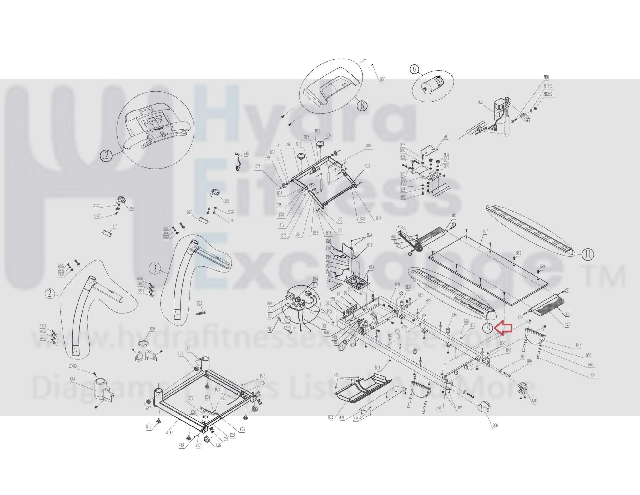Livestrong Horizon Fitness LS13.0T CT12.1 Treadmill Left Side Rail Set 1000112726 - Image 3
