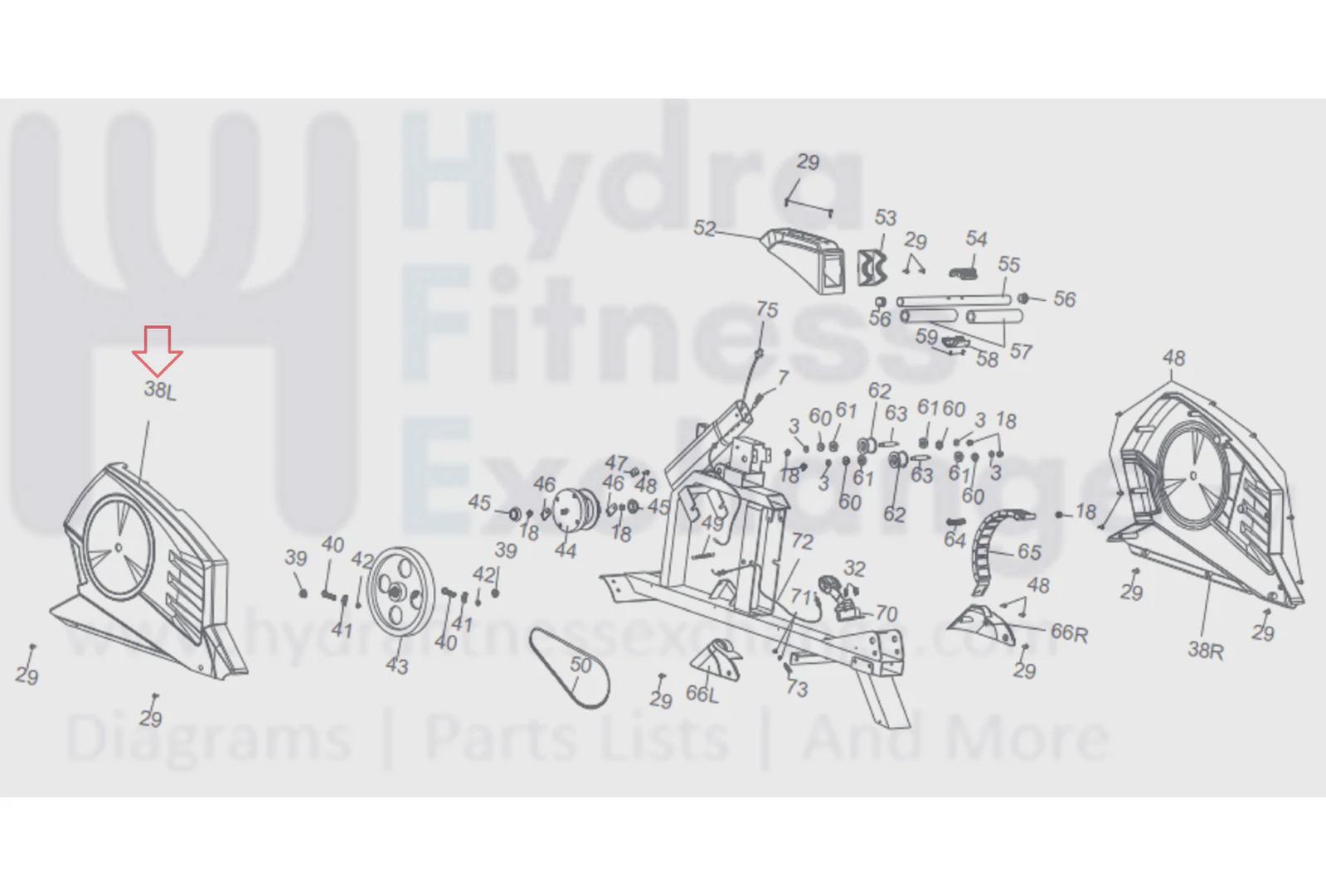 Marcy X-3570 Rower Left Chain Cover L-Chain-C - Image 3