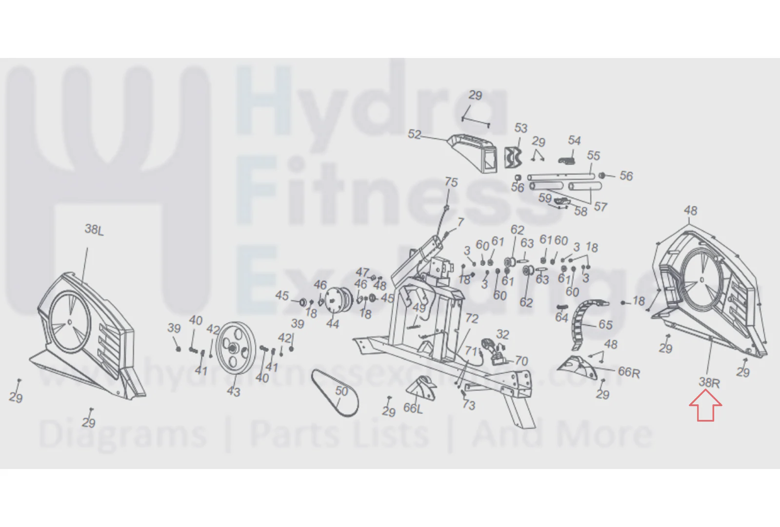 Marcy X-3570 Rower Right Chain Cover R-Chain-C - Image 3