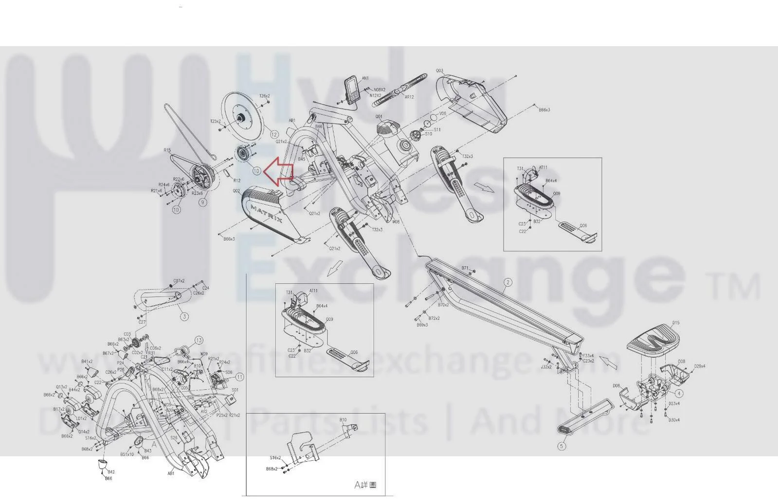 Matrix Commercial AR11 Rower left and right Spiral Spring Set 1000362015 - Image 3