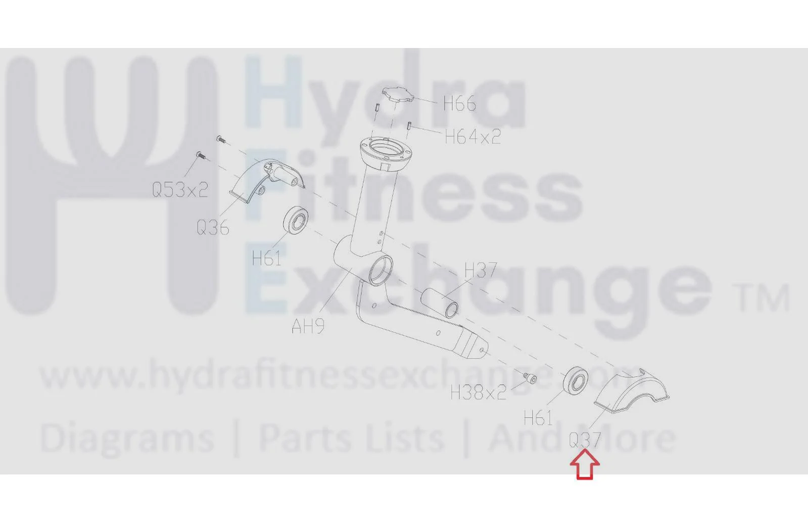 Matrix Commercial Elliptical Pivot Inside Lower Arm Cover 062272-AA - Image 3