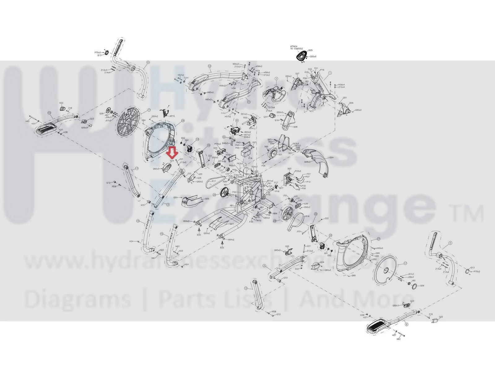Matrix Commercial Fitness Elliptical Swing Arm Outside Cover 0000095178 - Image 2
