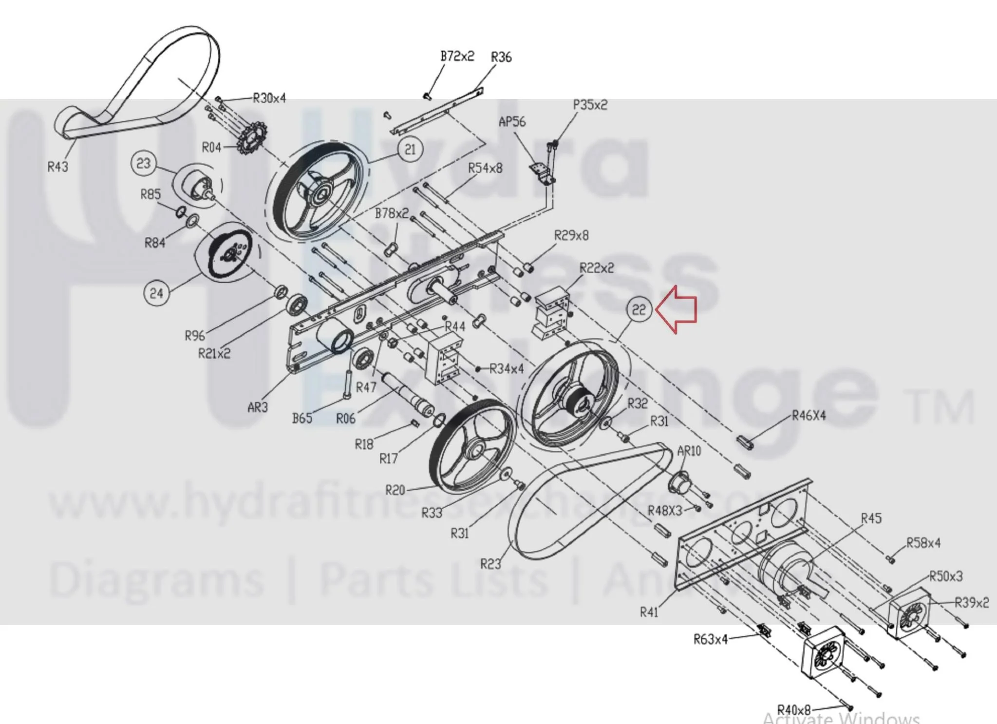 Matrix Fitness CS29 CS30 CS30N CS35 CS34 CS35G Stepper Step FlyWheel Set 1000400174 - Image 3