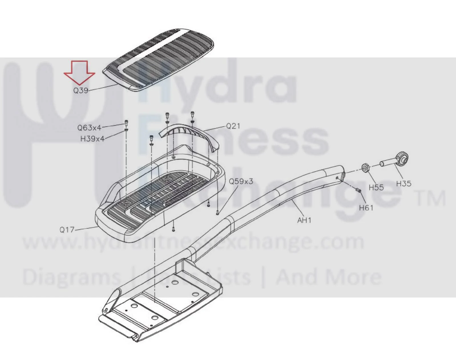 Matrix E3x - Ascent Trainer - EP306 Elliptical Left Pedal Cushion 0000095209 - Image 3
