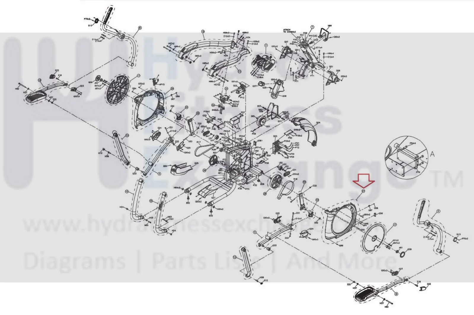 Matrix E3x - Ascent Trainer - EP306 Elliptical Right Side Cover 0000095071 - Image 2