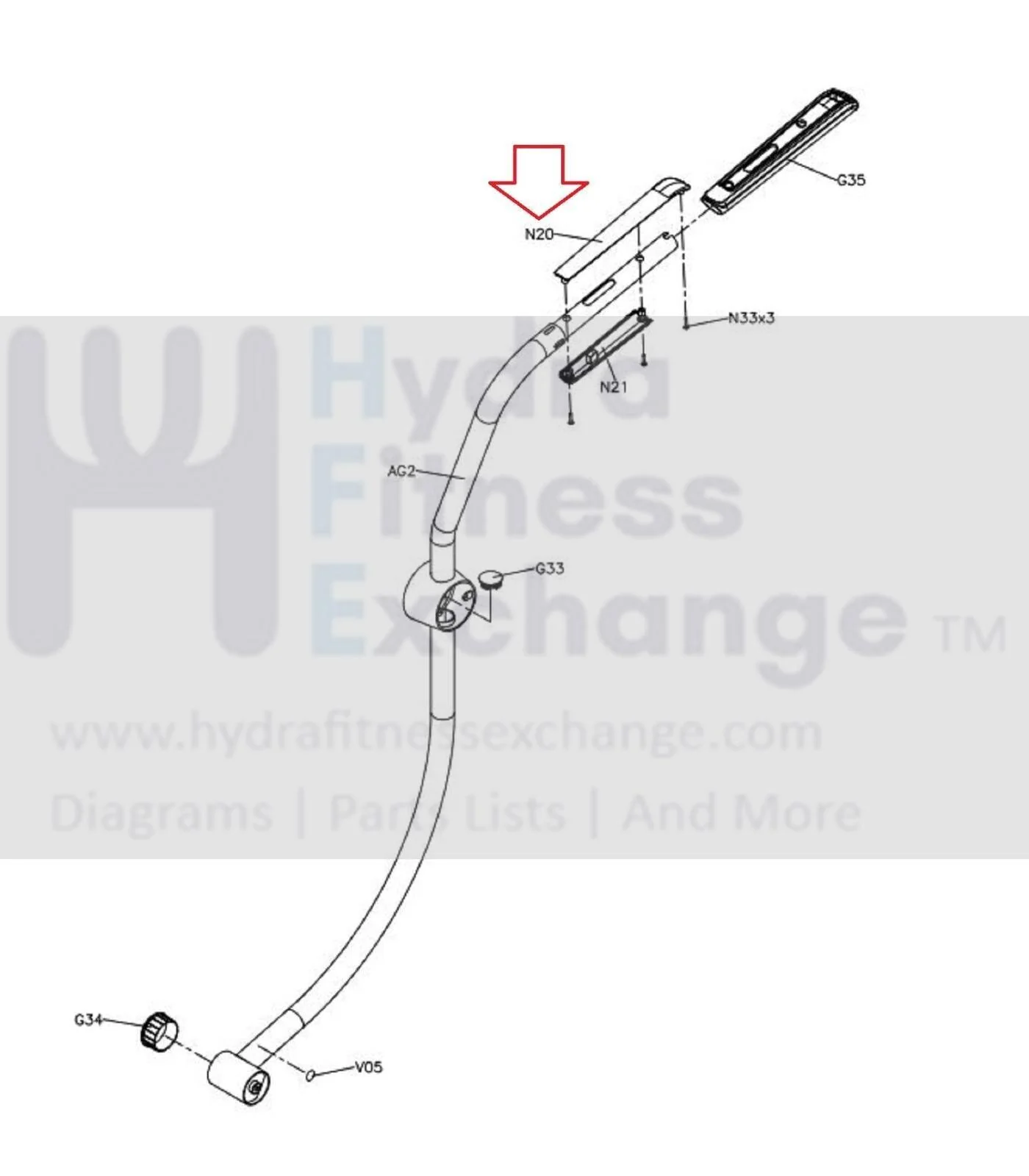 Matrix E3x Ascent Trainer EP306 Elliptical Upper Sensor Grip 1000210480 - Image 2