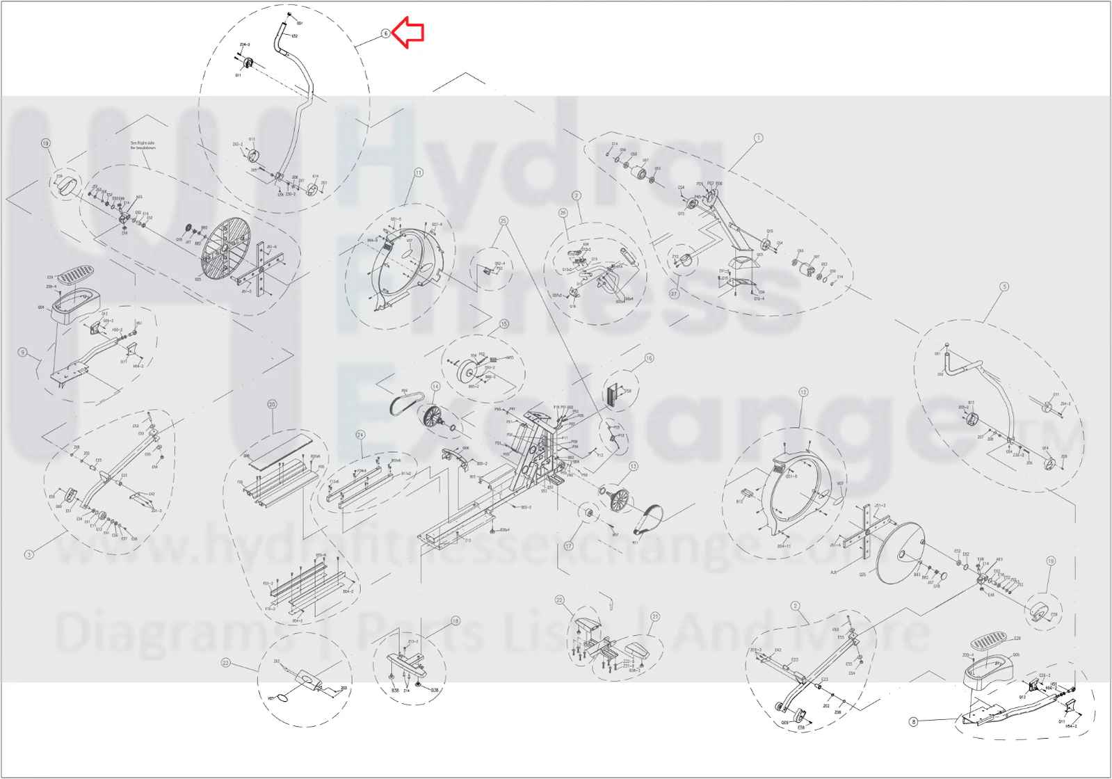 Matrix E5X E3xc E5x-02 E7x-01 E7xe-01 Elliptical Left Handlebar Set 0000087731 - Image 2