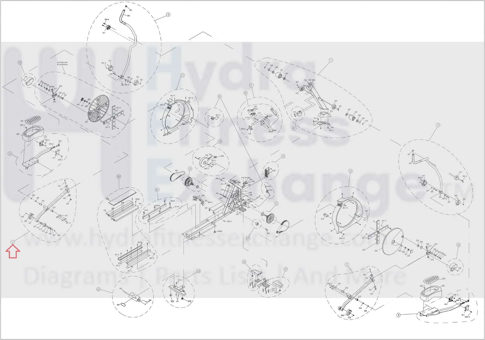 Matrix E5X E3xc E5x-02 E7x-01 E7xe-01 Elliptical Left Link Arm Set 0000088120 - Image 2