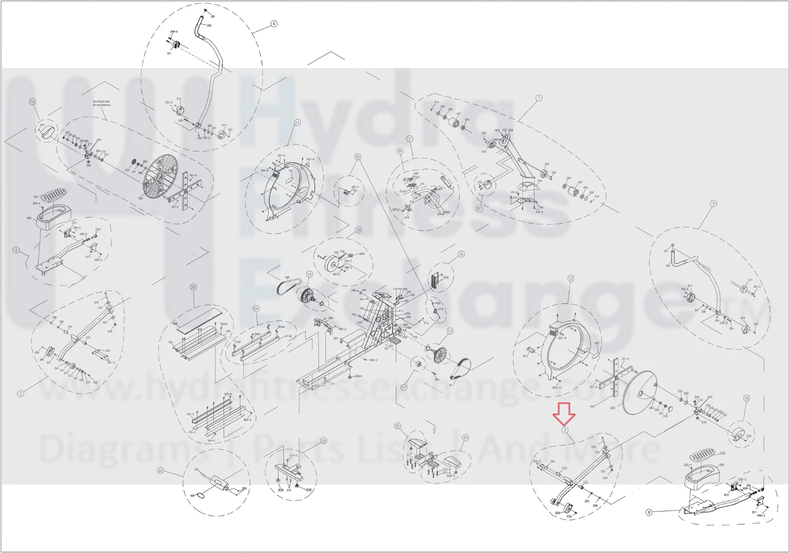 Matrix E5X E3xc E5x-02 E7x-01 E7xe-01 Elliptical Right Link Arm Set 0000088119 - Image 2