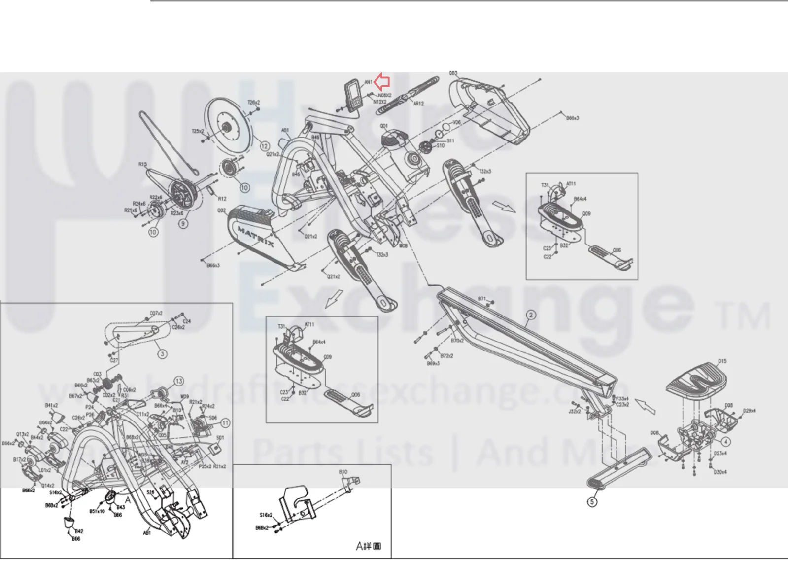 Matrix Fitness AR11 Rower Display Console Assembly 1000353628 - Image 3
