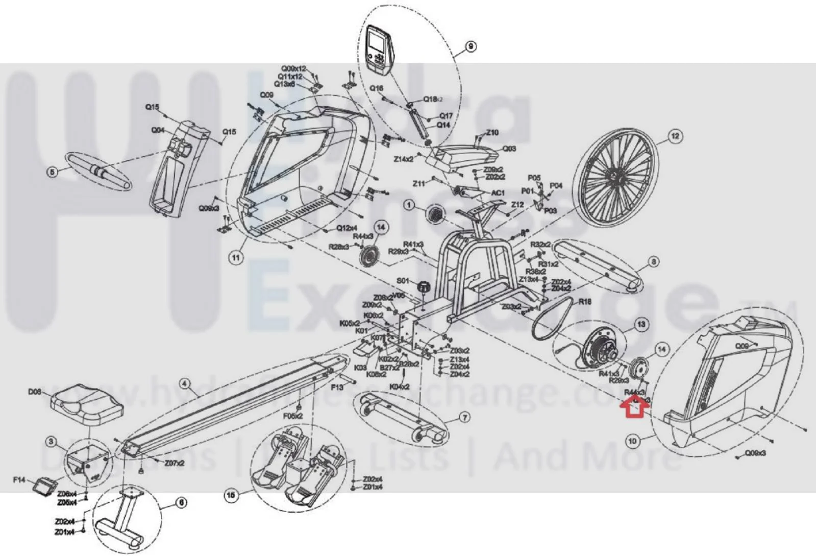 Matrix Fitness AR50B AR09 AR11 RXP Rower Flat Washer 5.0 x 10.0 x 1.0t 020440-00 - Image 3