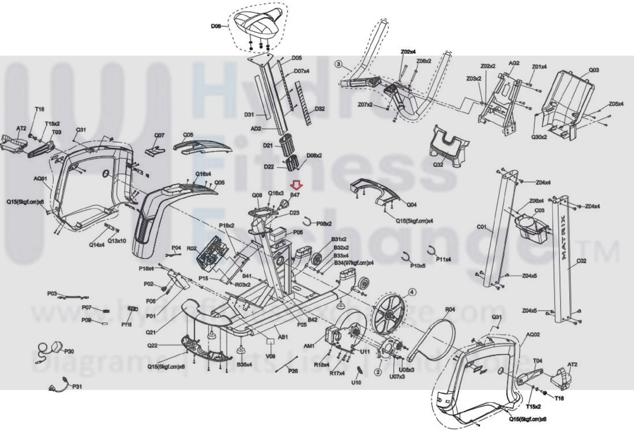 Matrix Fitness CB204 CB207 CB208 FC50 FC51 FC50C FC51C FC51E CB175 FC51F Upright Bike Seat Pad Pop Pin Set 1000341681 - Image 3