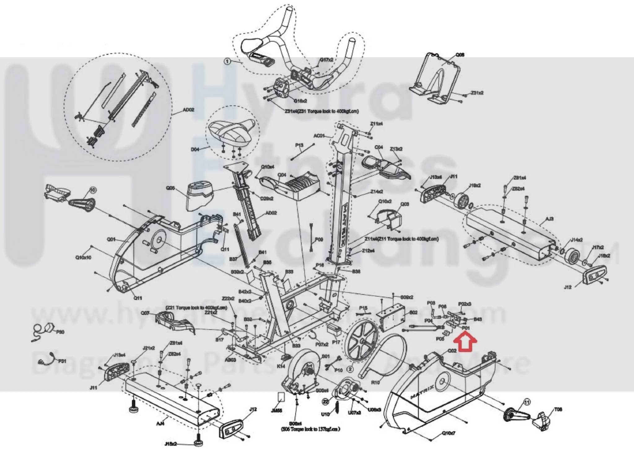 Matrix Fitness CB206 CB206F CB206C CB206E TM750C TM750F Upright Bike E Port Fixing Plate 1000434564 - Image 3
