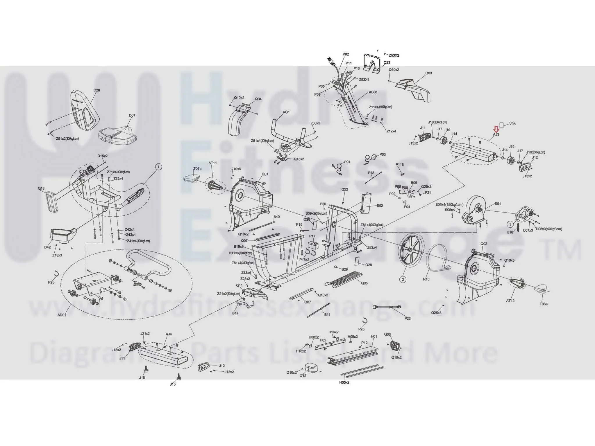Matrix Fitness CB206 CB206F RB209 Upright Bike Front Stabilizer Set Matte Black 1000395732 - Image 3