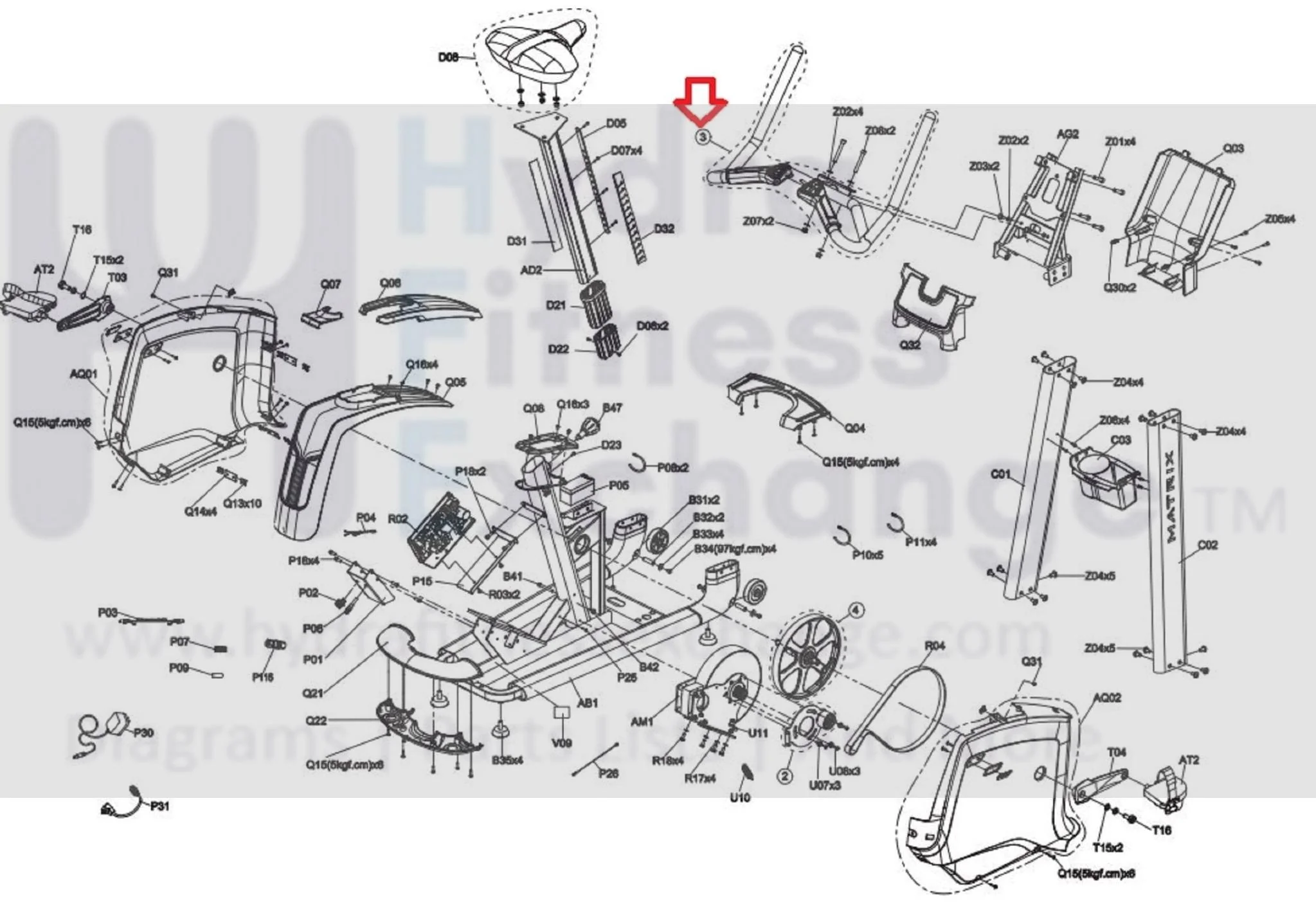 Matrix Fitness CB207 Upright Bike Arm Rest Set Assembly 1000449713 - Image 3