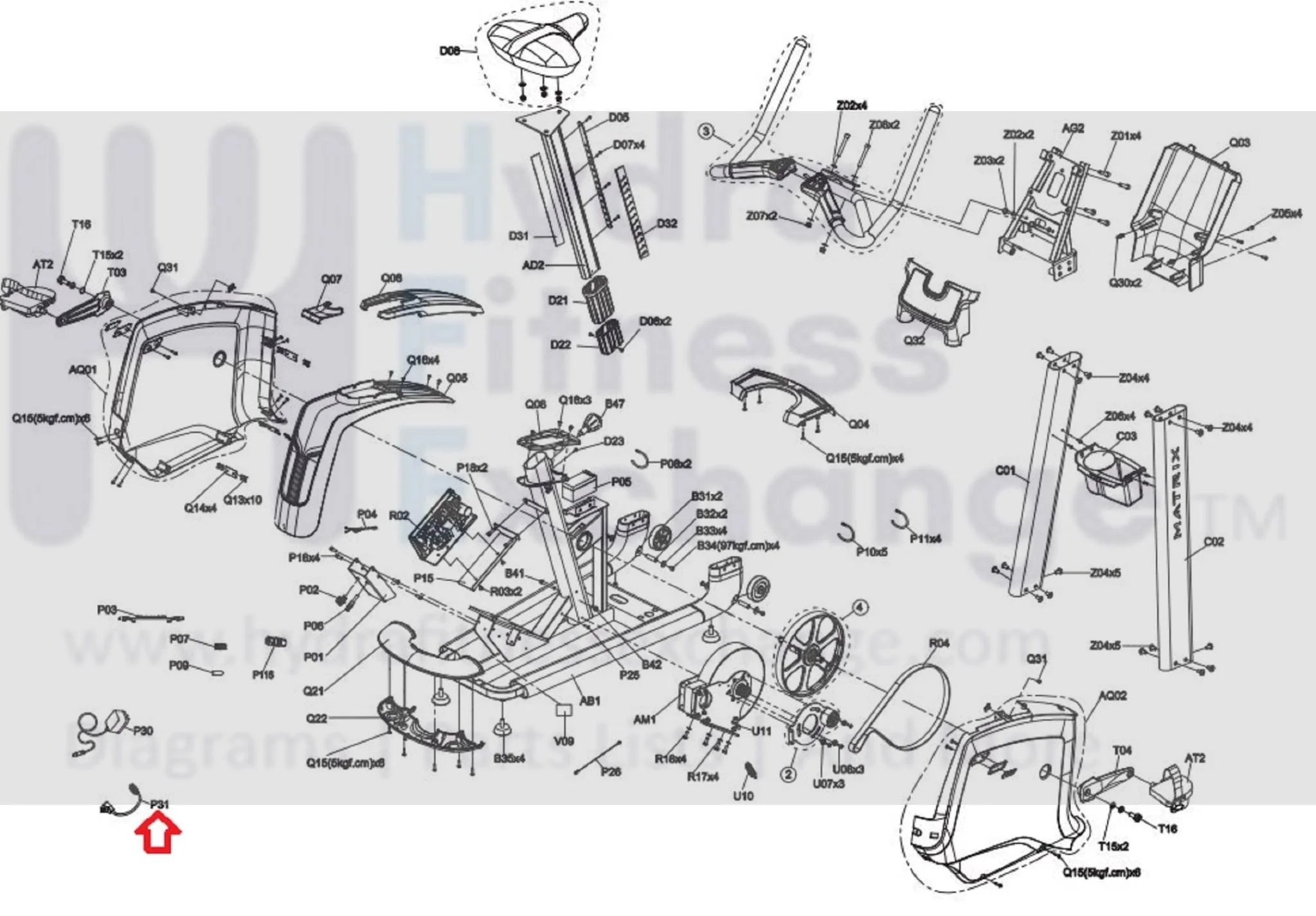 Matrix Fitness CB207 Upright Bike Extensionernal Power Wire 1000414854 - Image 3