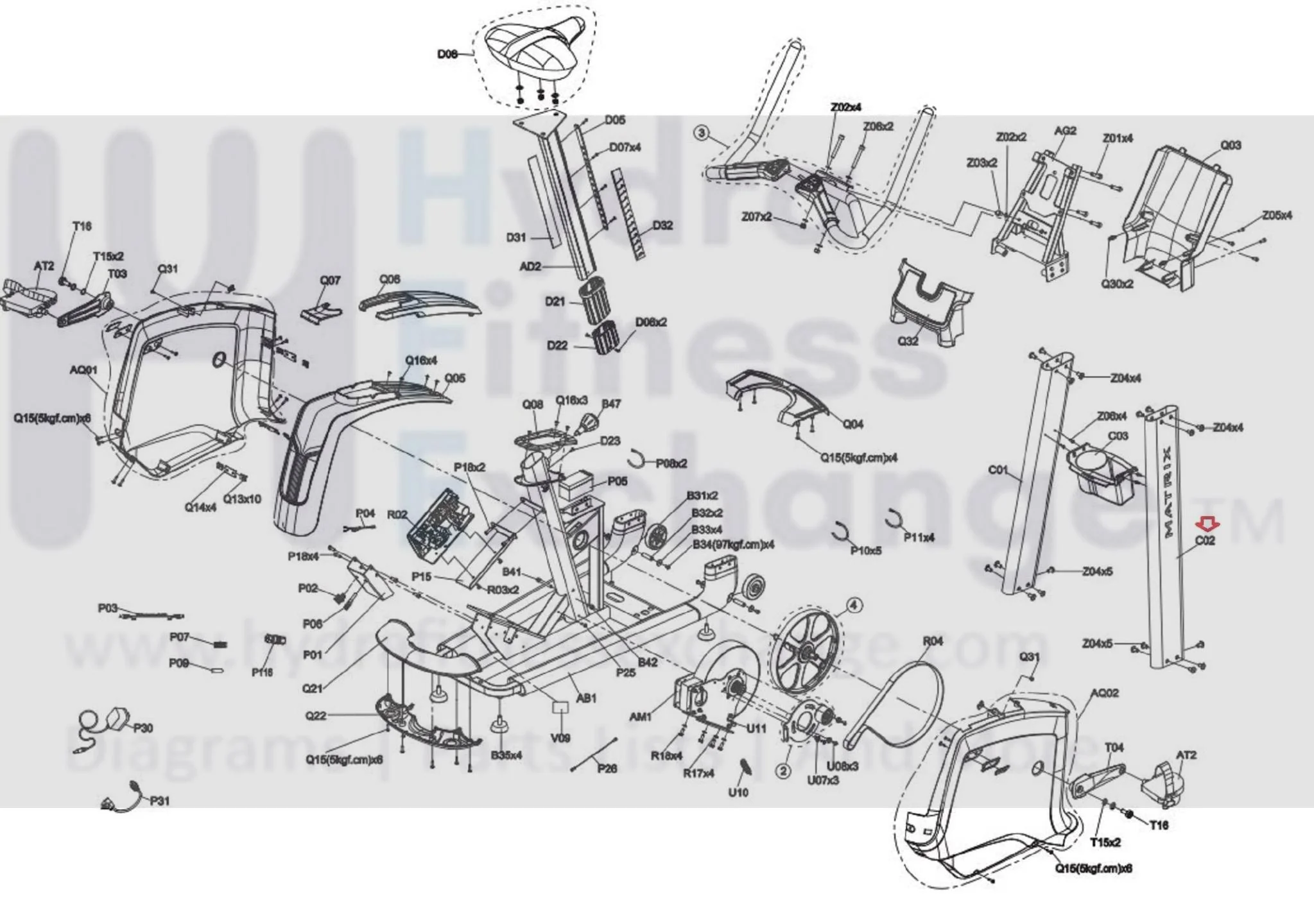 Matrix Fitness CB207 Upright Bike Right Console Mast Set 1000449638 - Image 2