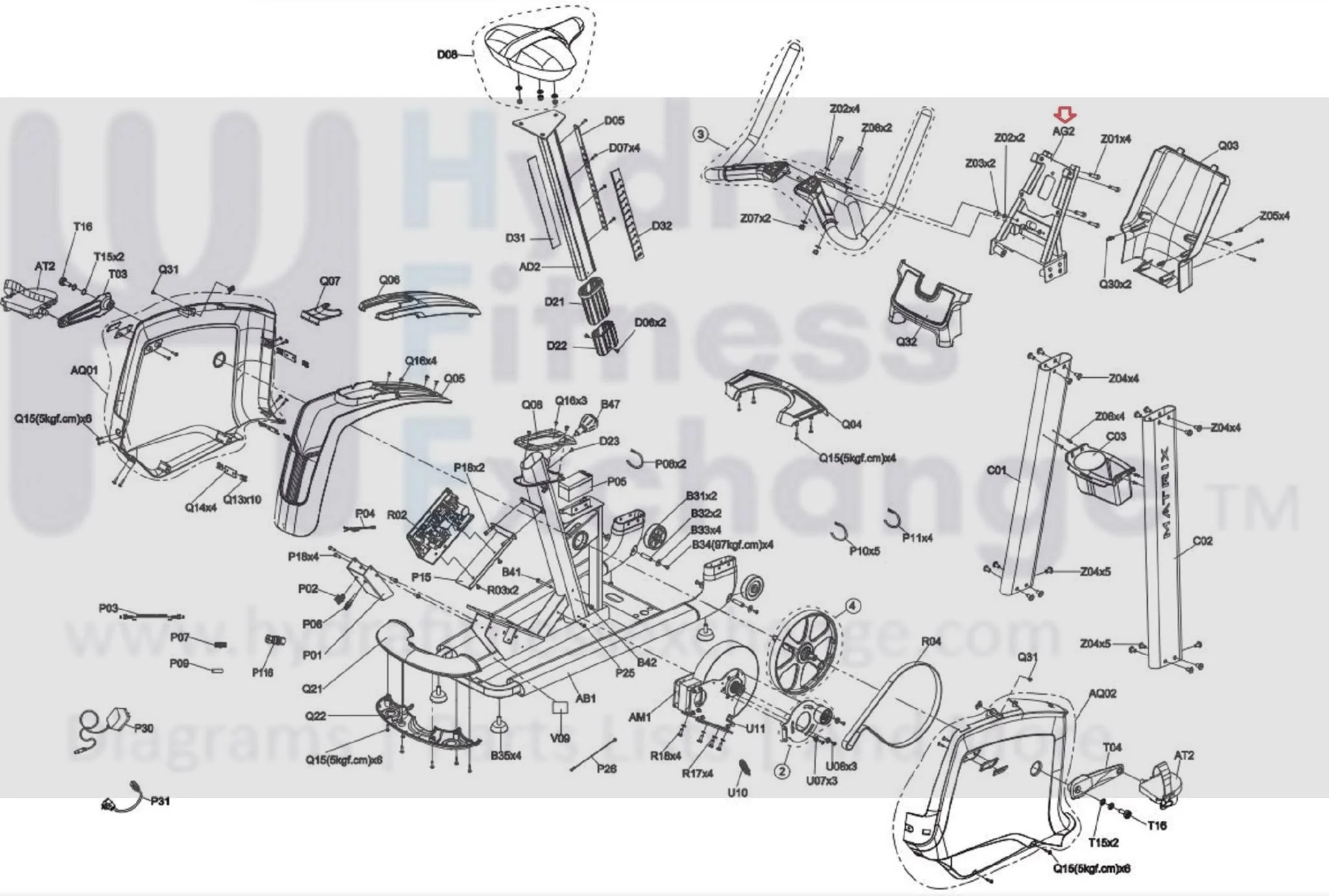 Matrix Fitness CB207 Upright Bike Seat Base Arm Rest Set 1000449716 - Image 3