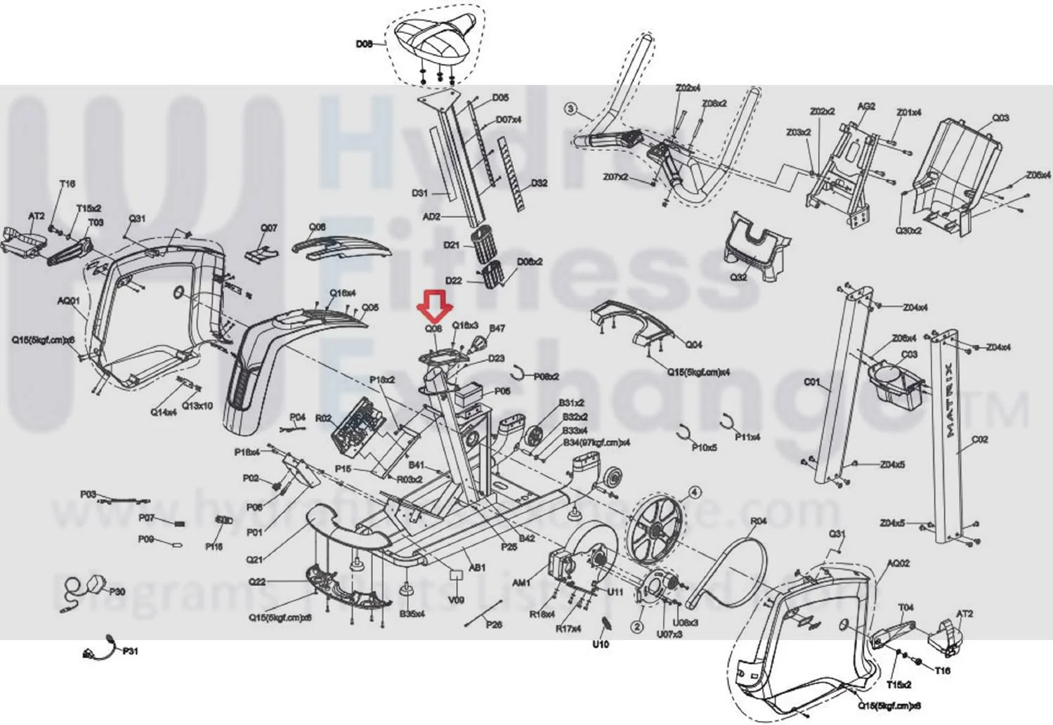 Matrix Fitness CB207 Upright Bike Water Proof Cover Board 1000445420 - Image 2