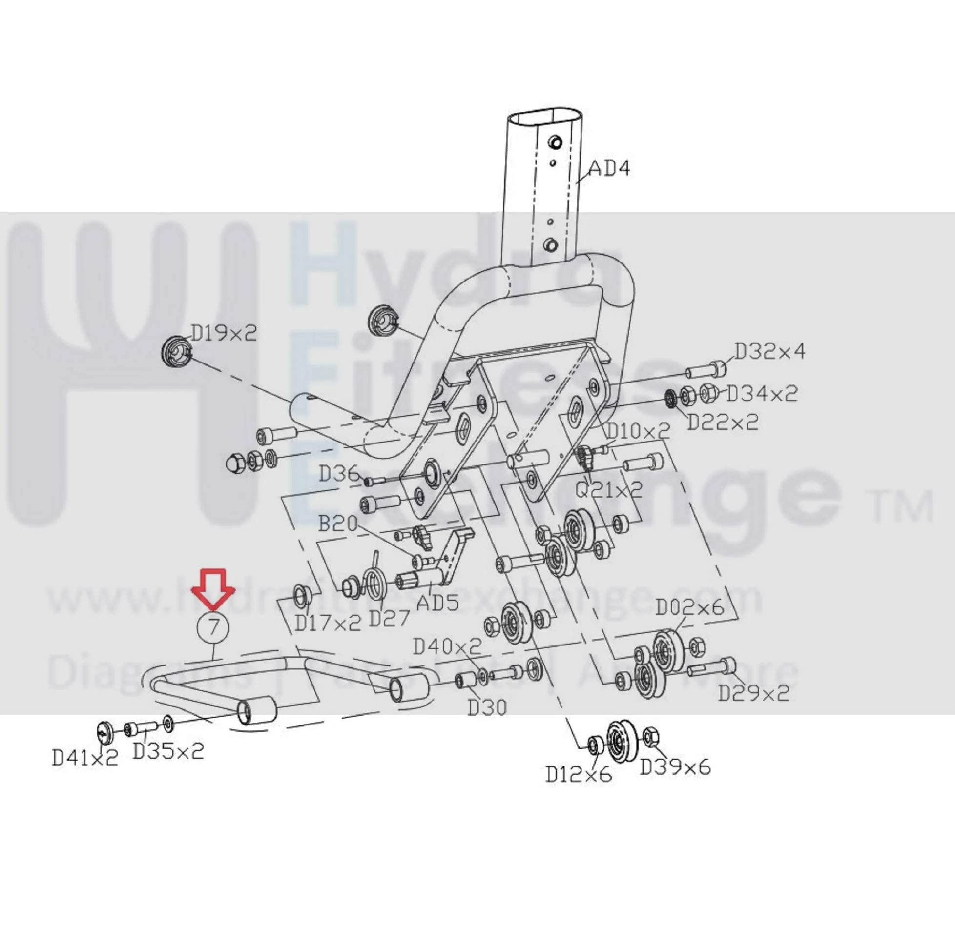 Matrix Fitness CB93 PCB93 FCB93 CB96 EP620C EP620H EP624B EP622 EP621 EP613 EP612 EP603 EP614 Stationary Bike Adjust The Handle Group 1000230325 - Image 3