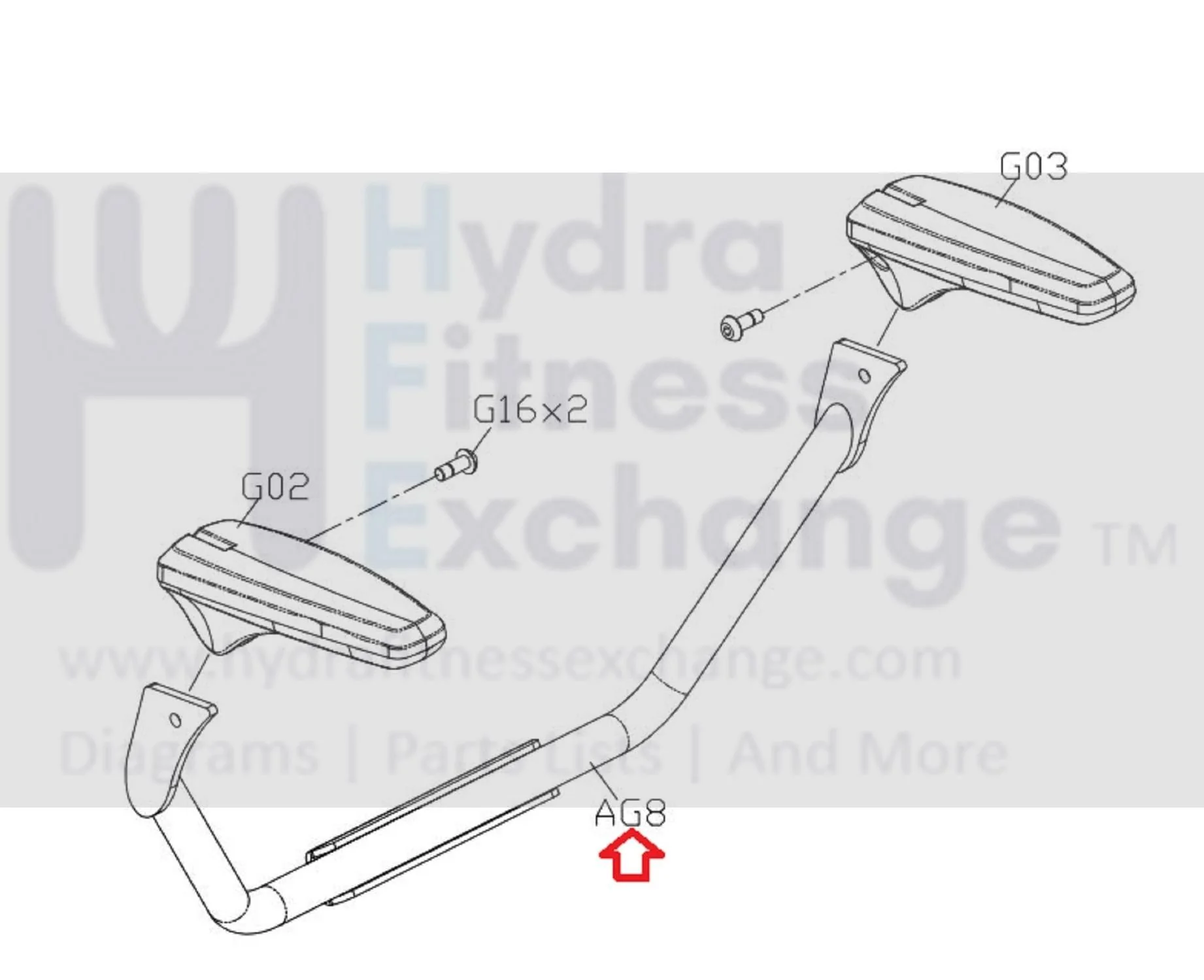 Matrix Fitness CB93 PCB93 FCB93 CB96 EP624B EP620C EP620 EP614 EP603 EP612 EP614F EP622 Stationary Bike Arm Rest set 1000230334 - Image 3