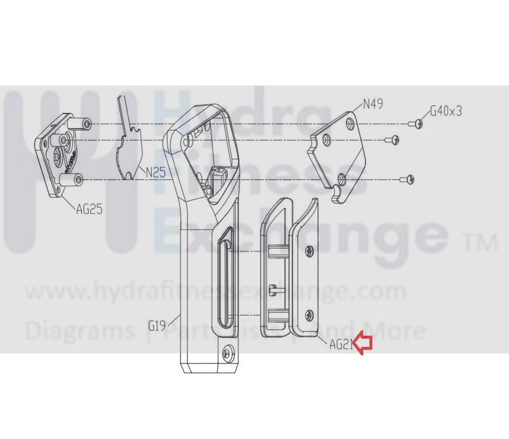 Matrix Fitness CB96 RB317 EP631 CB207 CS35 CS34 CS36 EP631C EP631E TM750C TM750F CS35G CB207 Elliptical Left Hand Pulse Sensor Grip Set 1000433352 - Image 3