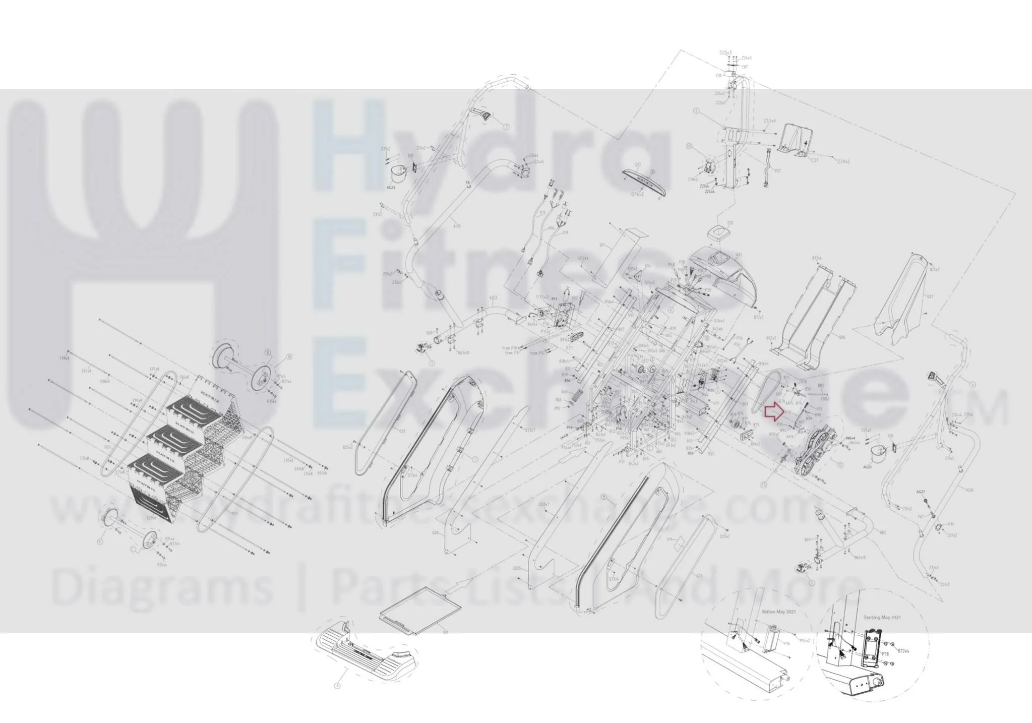 Matrix Fitness CS29 CS30 CS30N CS35 CS34 CS35G CS40G Stepper Step Push Shank Bracket 1000400294 - Image 3