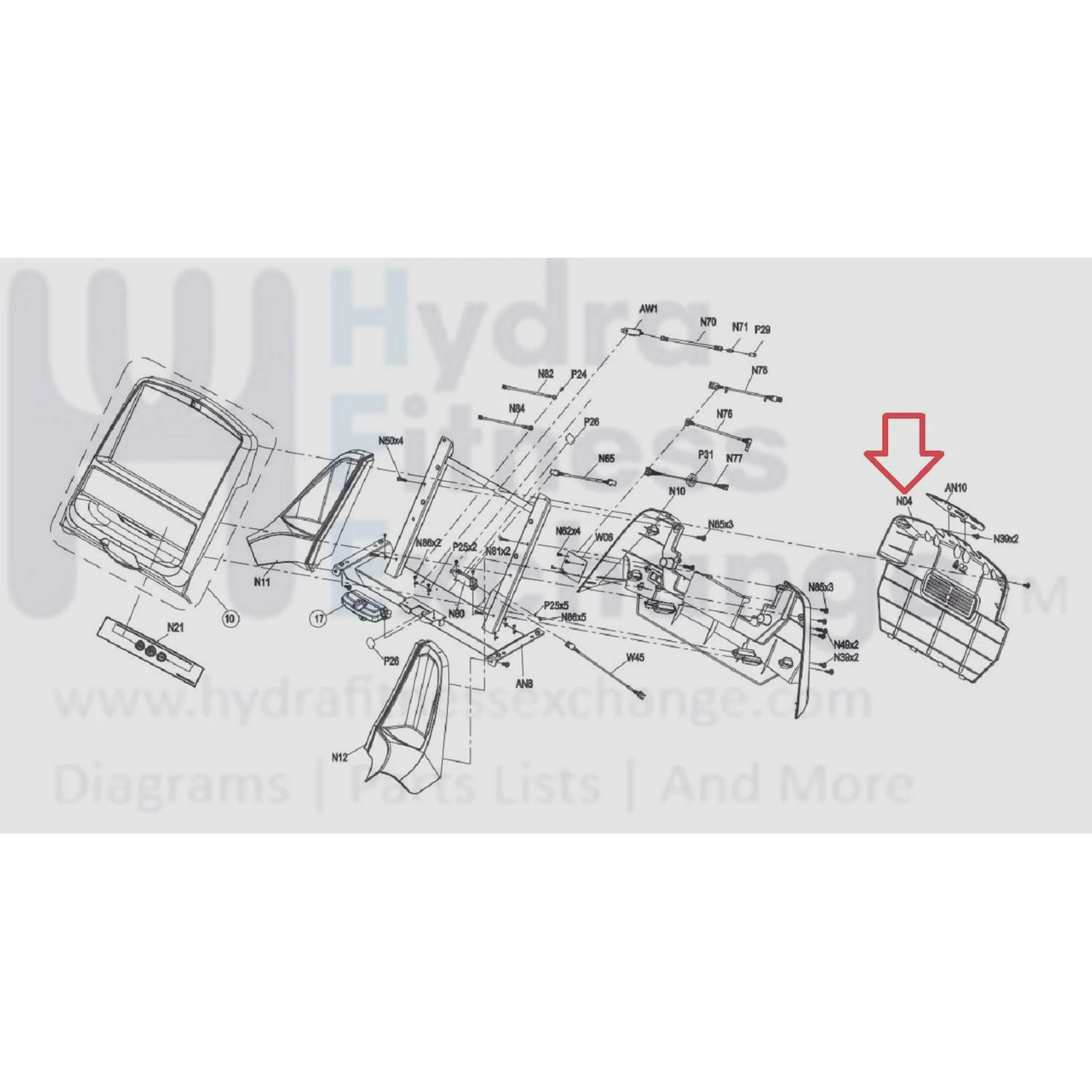 Matrix Fitness CTM708 CTM522 TM706 CTM523 CTM707 CTM725/L/M Treadmill Console Back Cover 1000229245 - Image 3