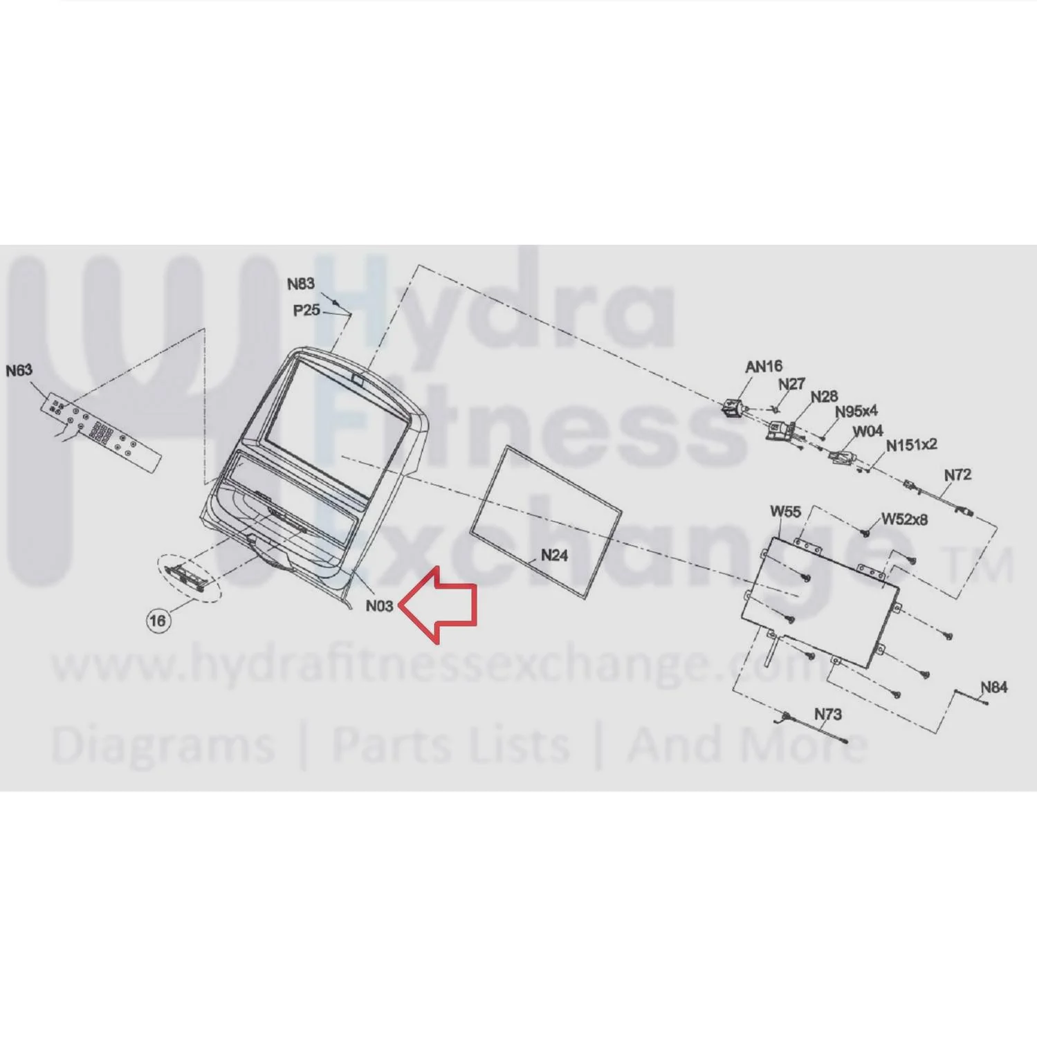 Matrix Fitness CTM708 Treadmill Console Upper Cover 1000373873 - Image 3