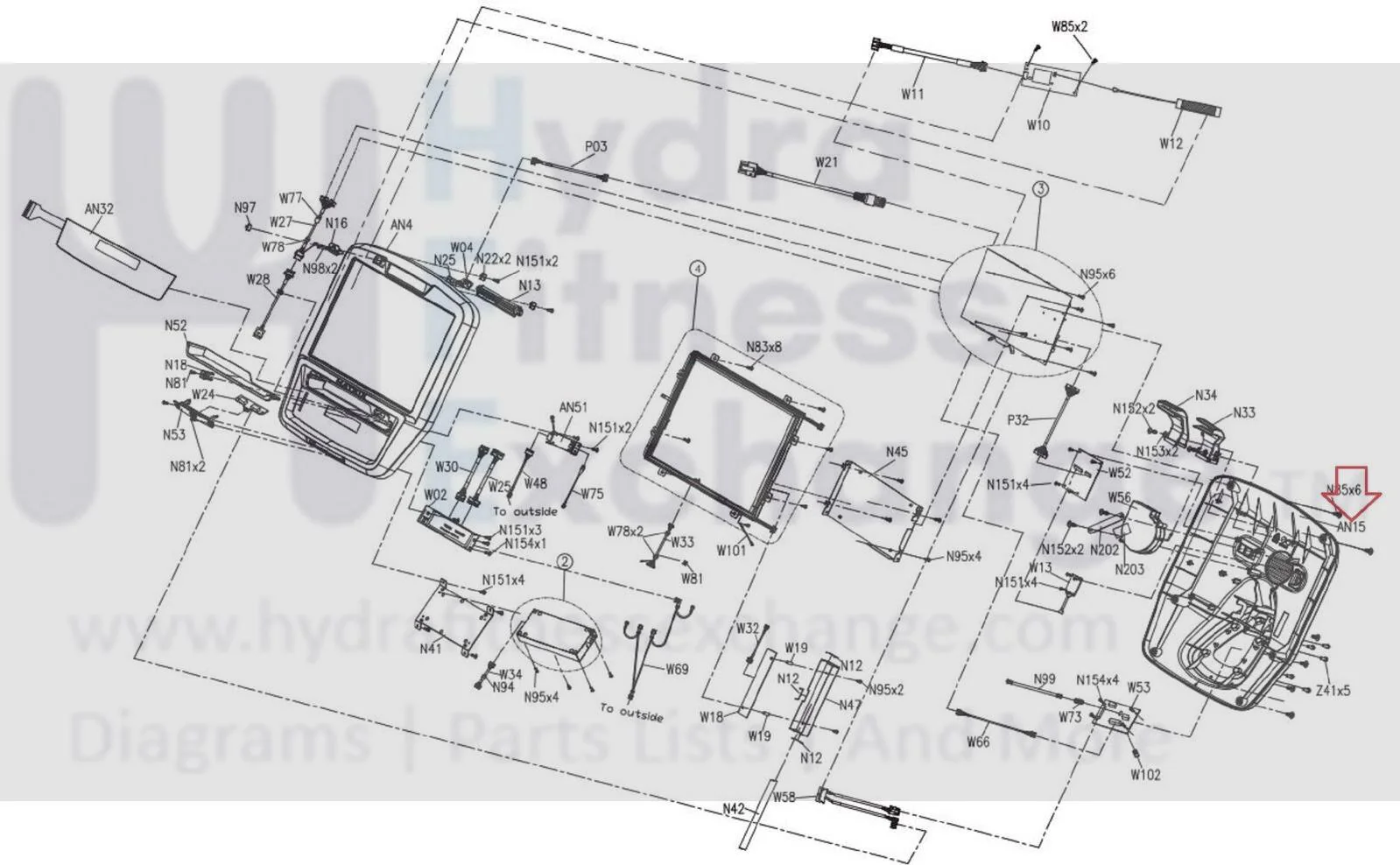 Matrix Fitness E7xe - EP304,EP92F Elliptical Console Back Cover 1000208238 - Image 3