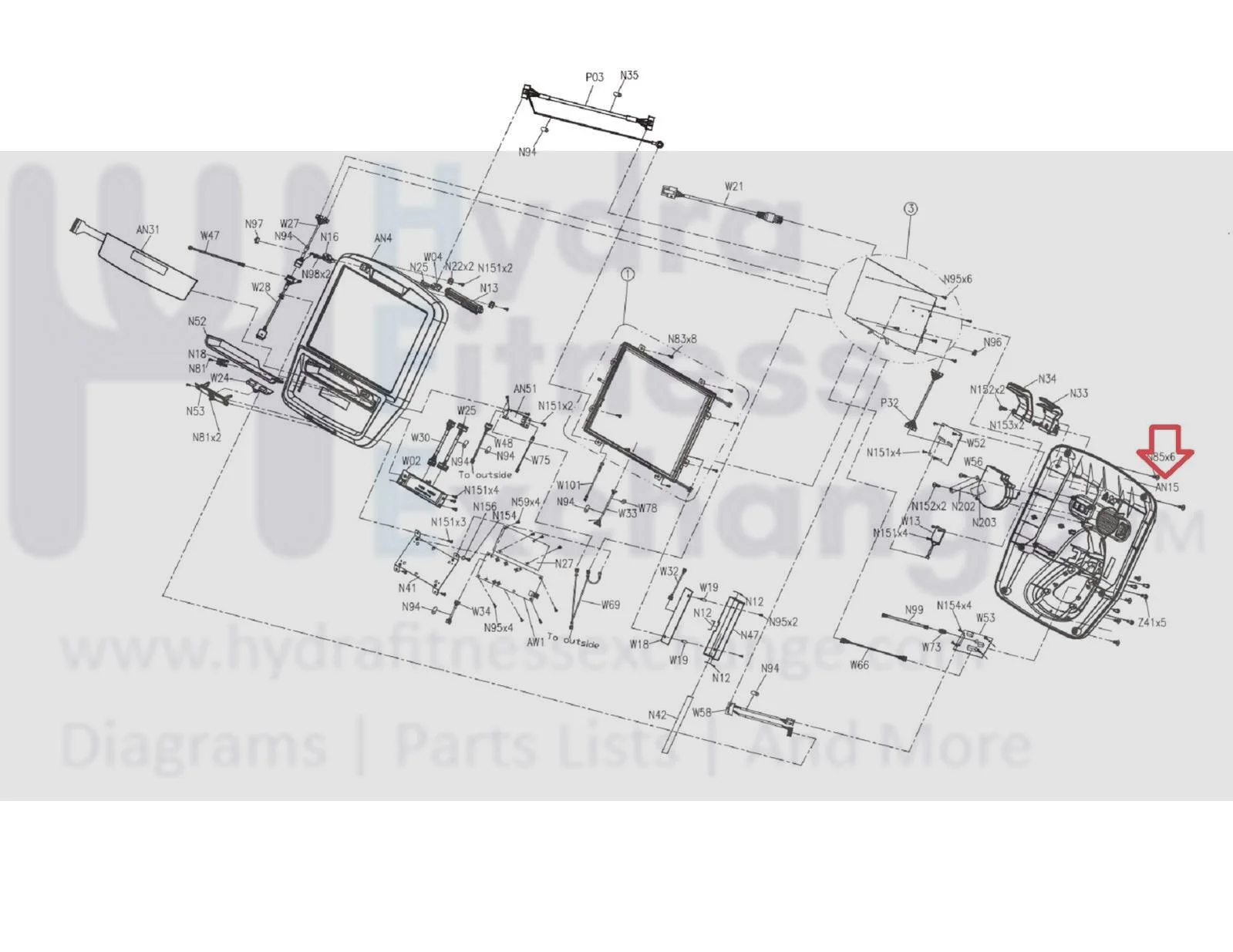 Matrix Fitness Elliptical Console Back Cover 1000208238 - Image 3