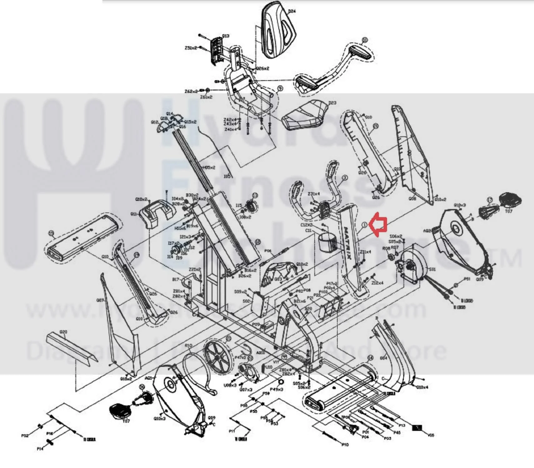 Matrix Fitness Elliptical Console Mast Set 1000230317 - Image 3
