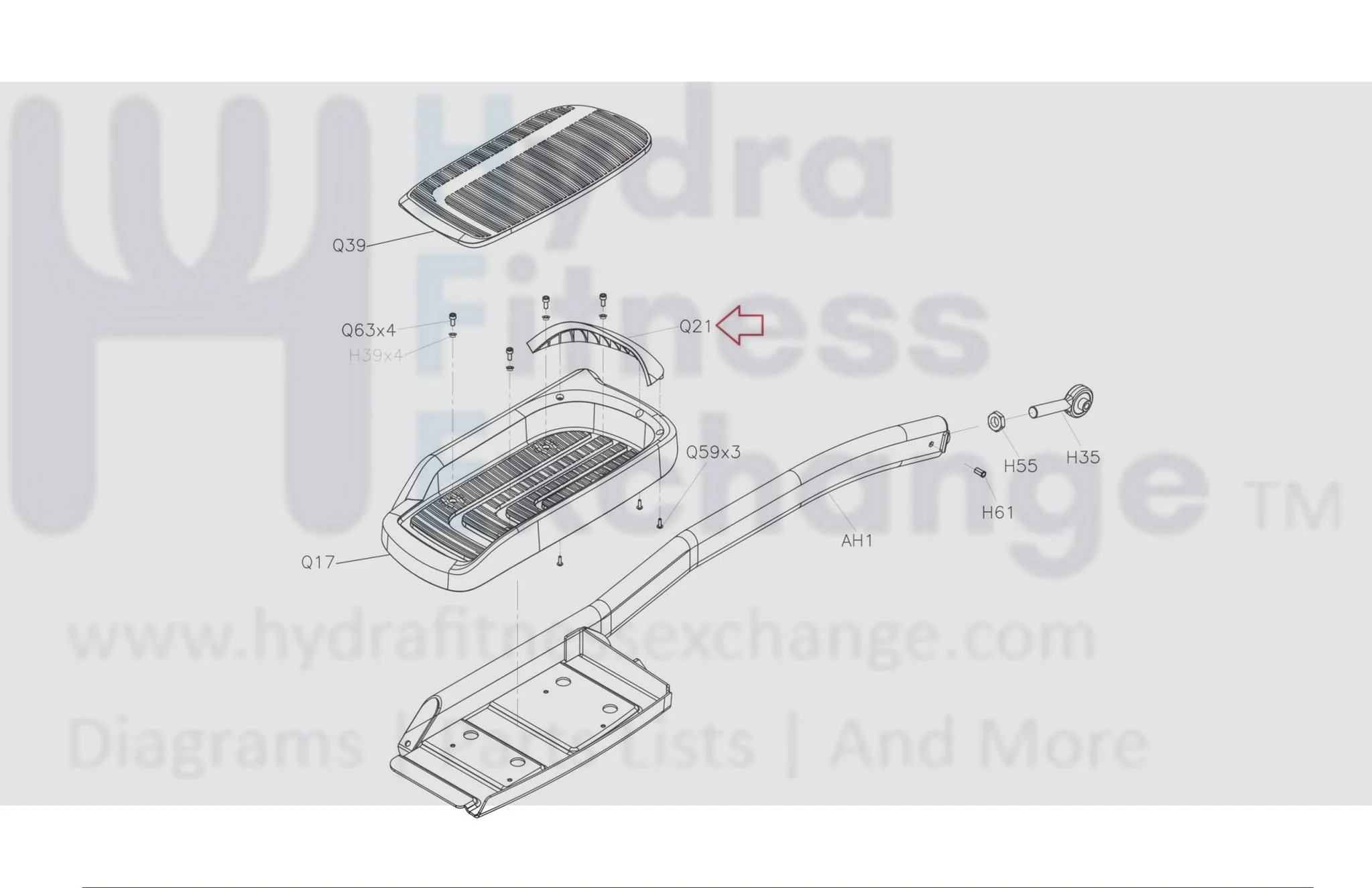 Matrix Fitness Elliptical Left Pedal Decorate Cover 1000404128 - Image 3