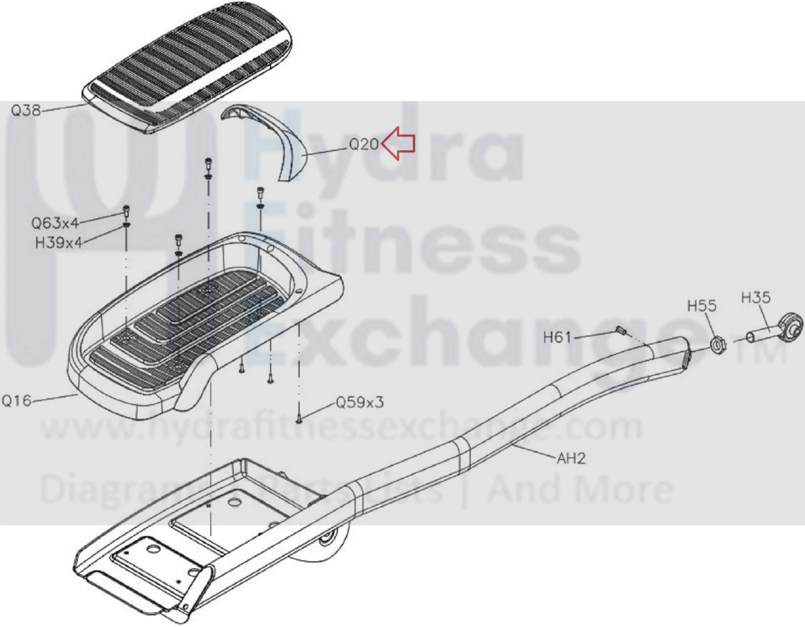 Matrix Fitness Elliptical Right Pedal Adorn Cover 0000095163 - Image 2