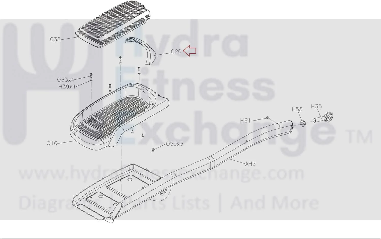 Matrix Fitness Elliptical Right Pedal Decorate Cover 1000404126 - Image 2