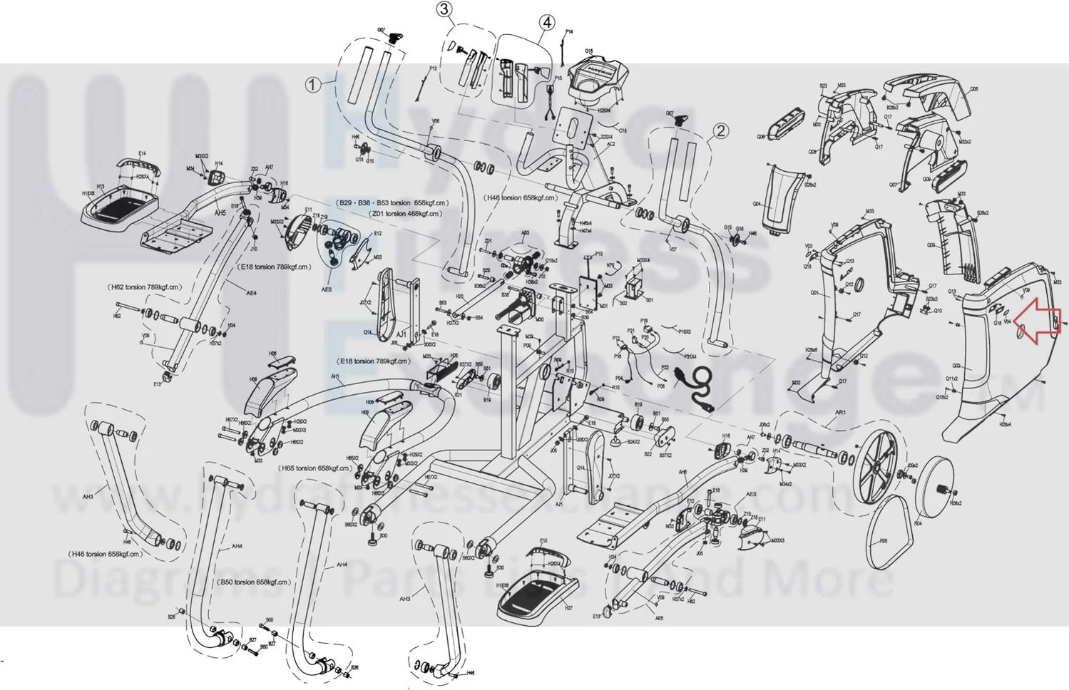 Matrix Fitness Elliptical Right Side Cover Decal 1000352498 - Image 2