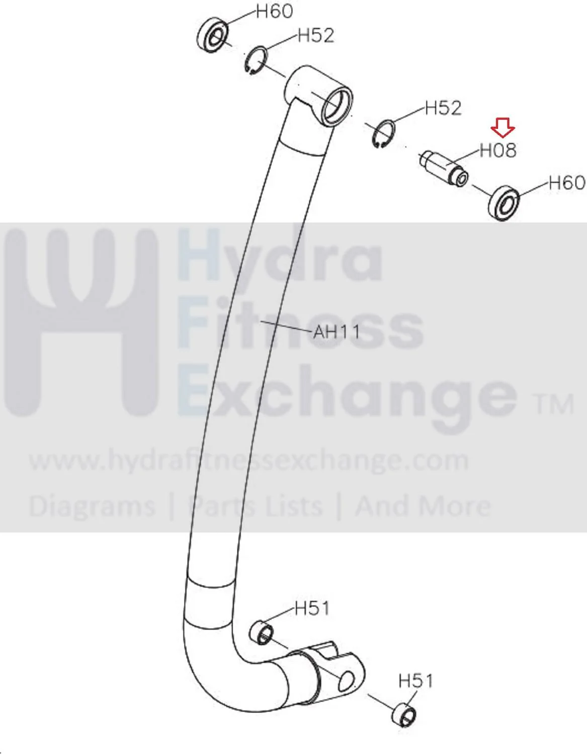 Matrix Fitness Elliptical Swing Arm Axle 1000215716 - Image 2