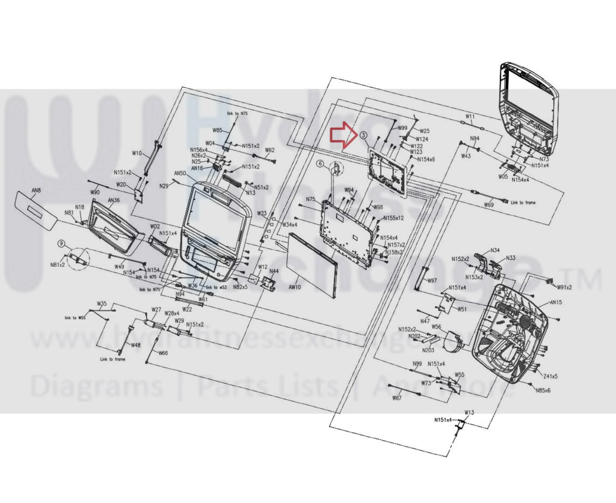 Matrix Fitness EP620 EP620C EP620H EP620E Recumbent Bike Console Control Board Set 15.6" 1000381770 - Image 2