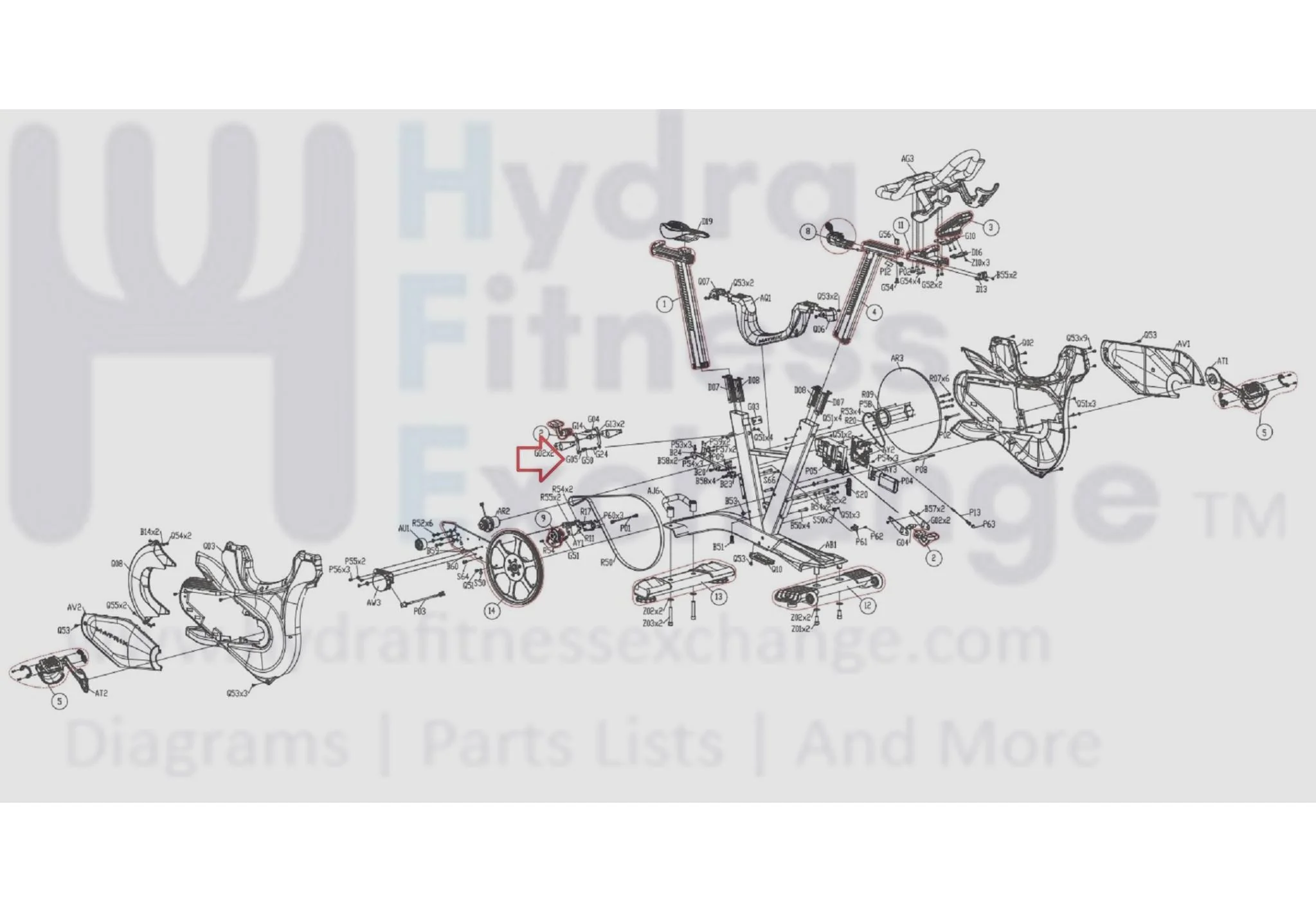 Matrix Fitness FC20 FC23 FC24 FC28 FC25 Stationary Bike White Zinc Fixing Pin 1000407198 - Image 3