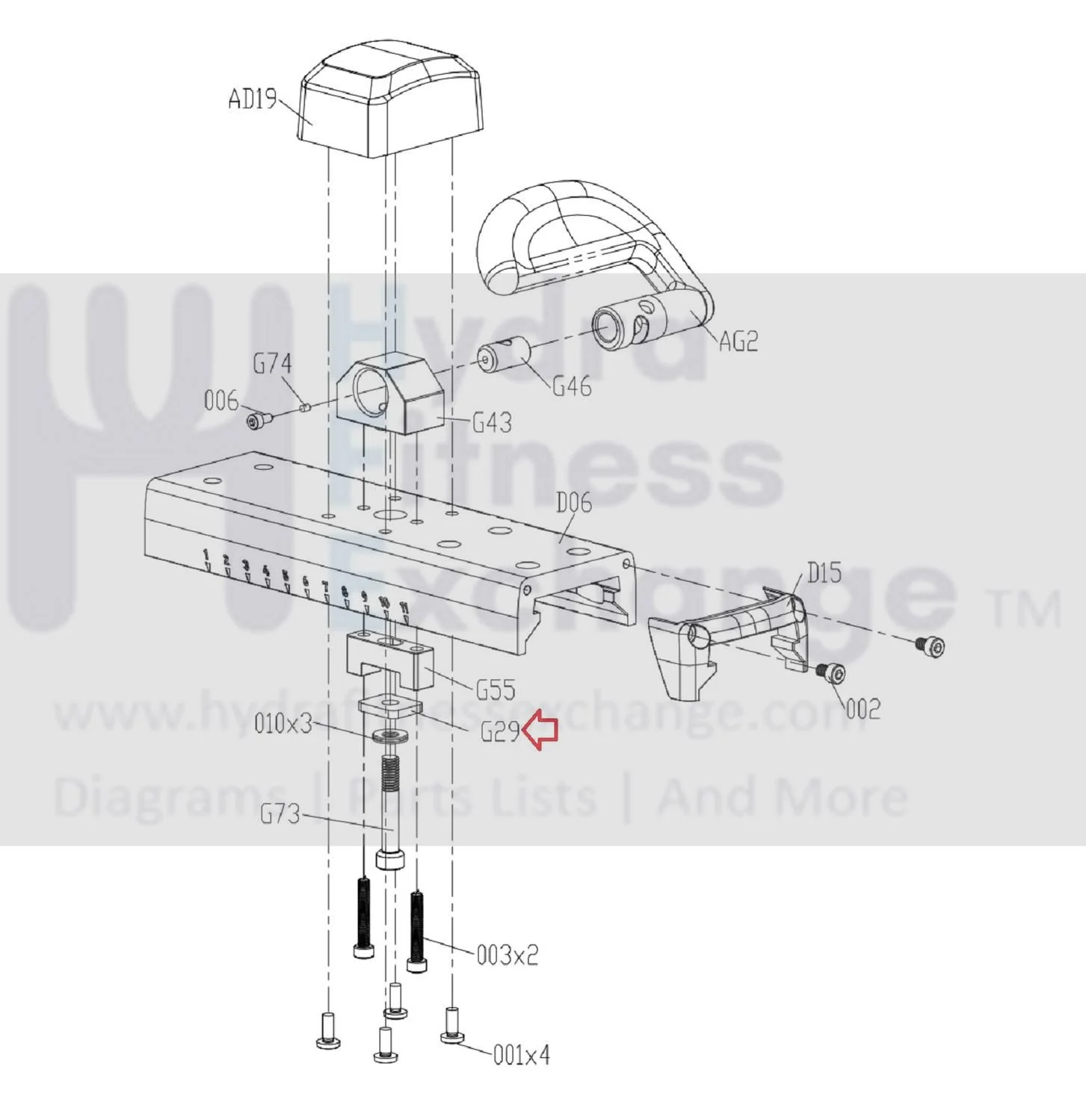 Matrix Fitness FC20 FC25 FC23 FC24 FC32 FC32B FC33 FC29 FC36 FC28 FC39 Stationary Bike Fixing Plate 1000404438 - Image 3