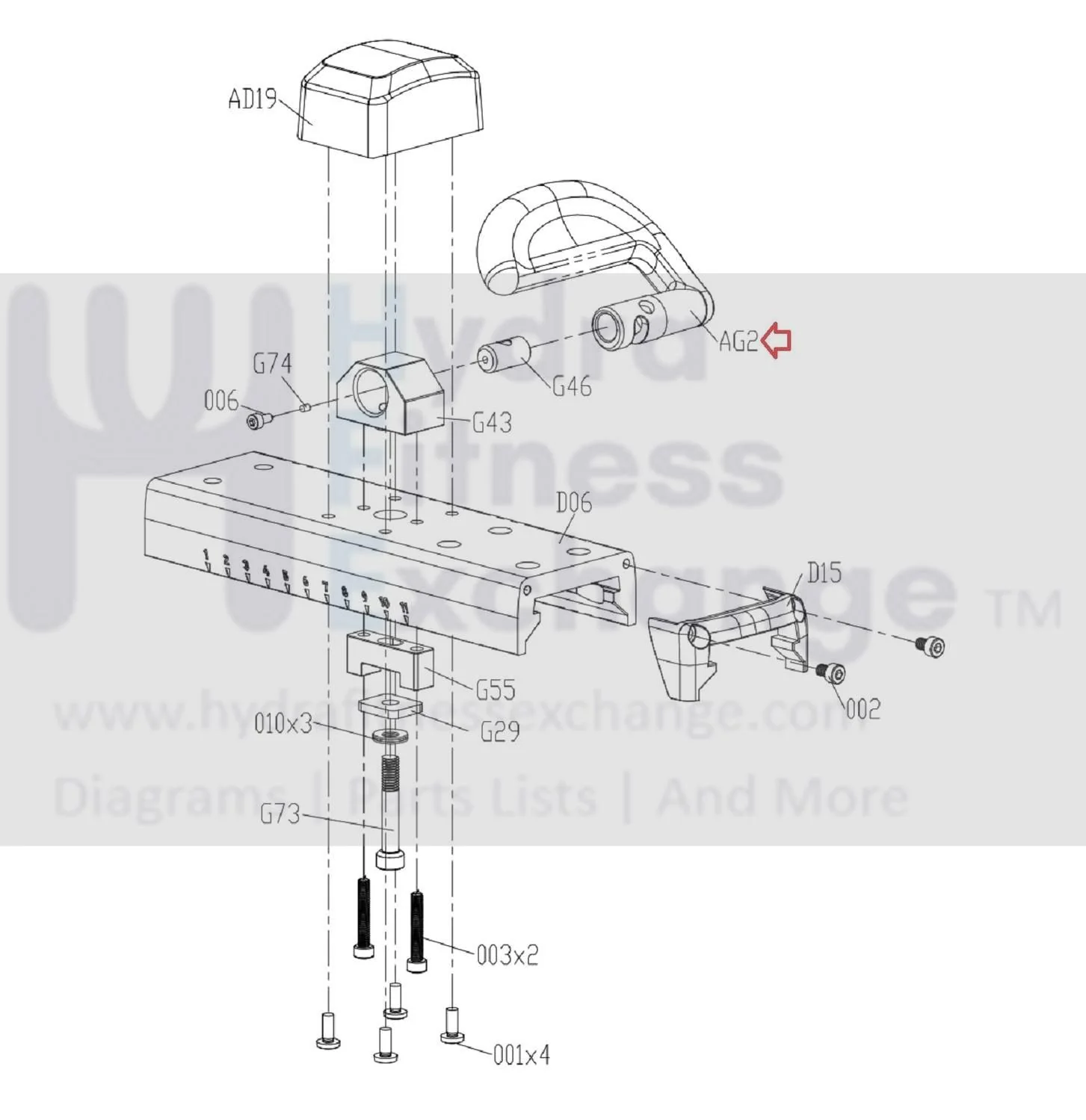 Matrix Fitness FC20 FC25 FC23 FC24 FC32 FC32B FC33 FC29 FC36 FC28 FC39 Stationary Bike Handle Bar Adjustable Set 1000415585 - Image 3