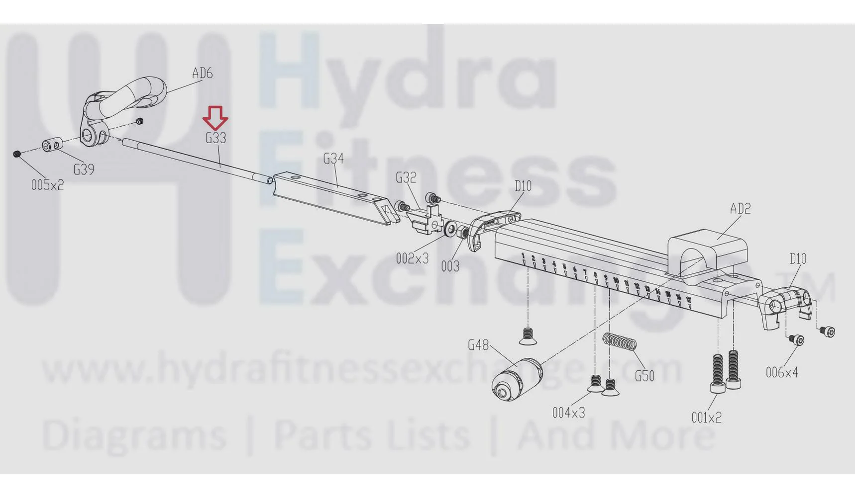 Matrix Fitness FC20 FC25 FC23 FC24 FC32B FC33 FC29 FC27 FC31 FC36 FC27B FC28 FC39 TBCC-02 FC210B Stationary Bike Seat Pad Adjustable Rod 1000404354 - Image 3