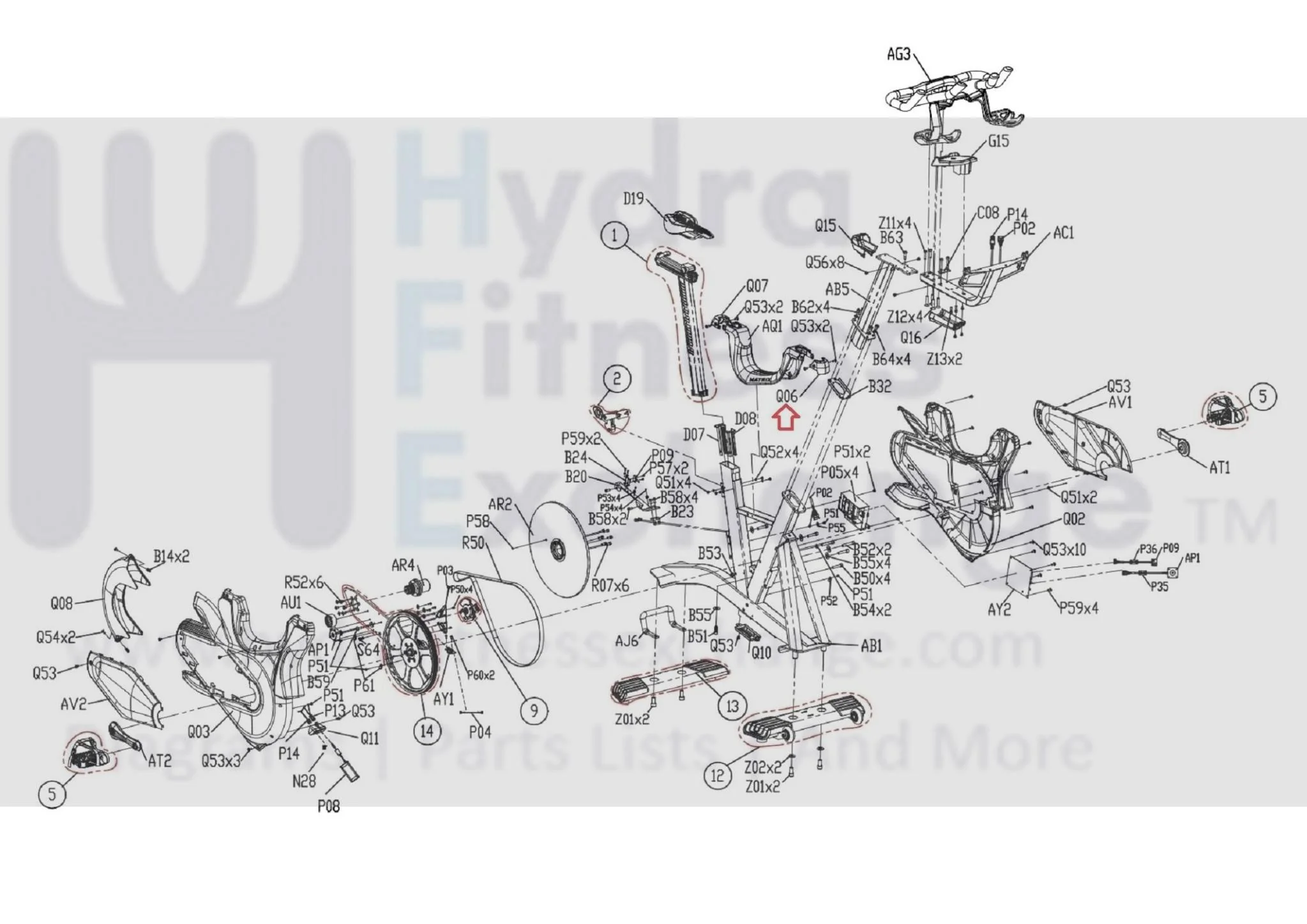 Matrix Fitness FC20 FC25 FC23 FC27 FC31 FC27B Stationary Bike Support Tube End Cap Nylon 1000404495 - Image 3
